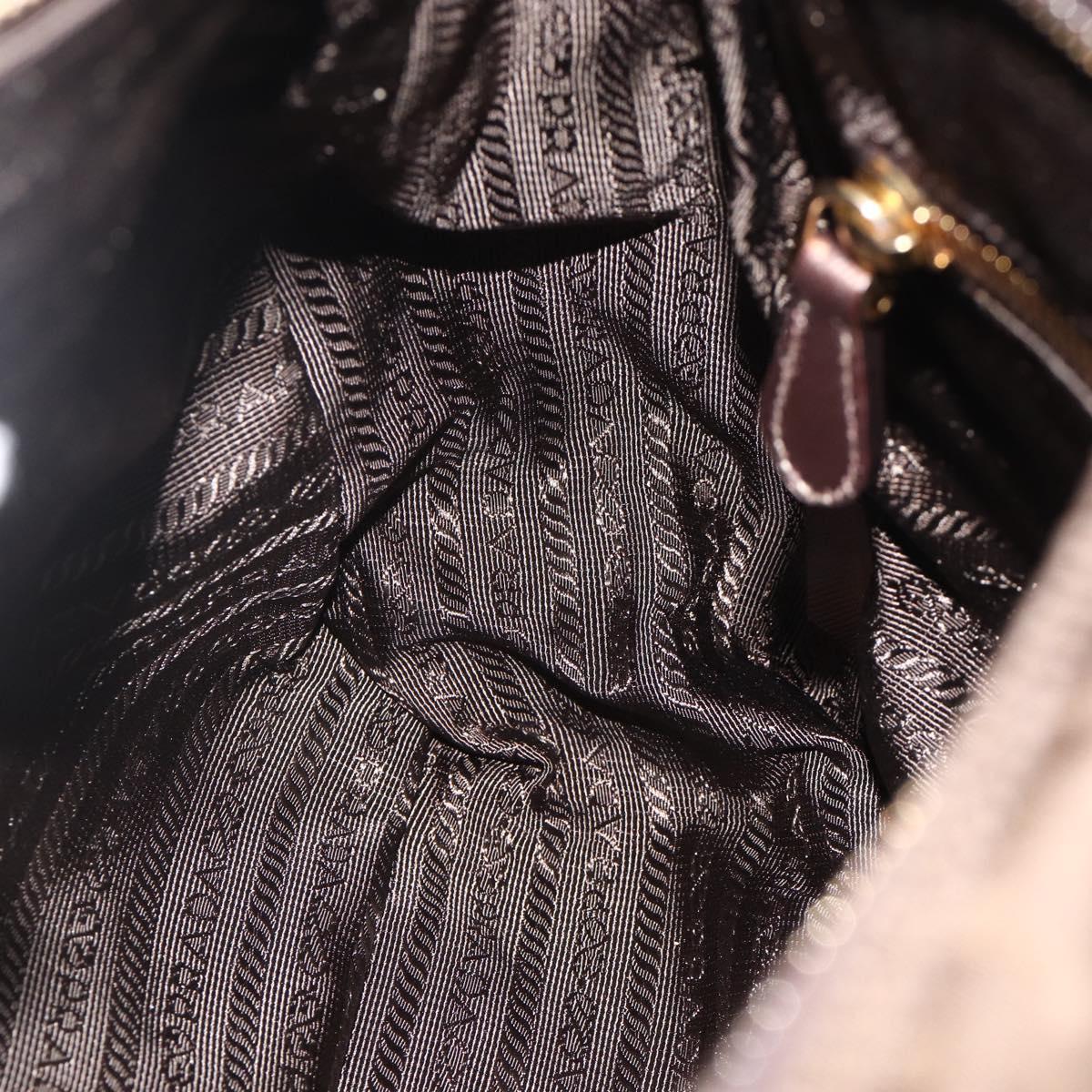 PRADA Shoulder Bag Nylon Khaki Gold Auth mr2228
