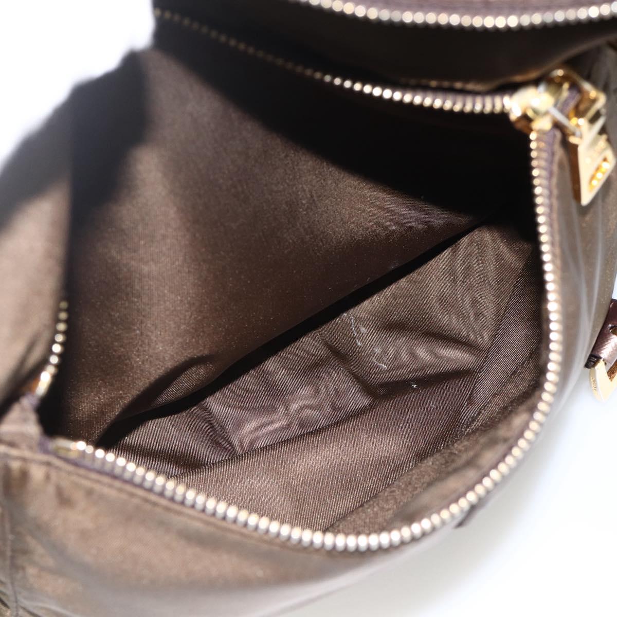 PRADA Shoulder Bag Nylon Khaki Gold Auth mr2228