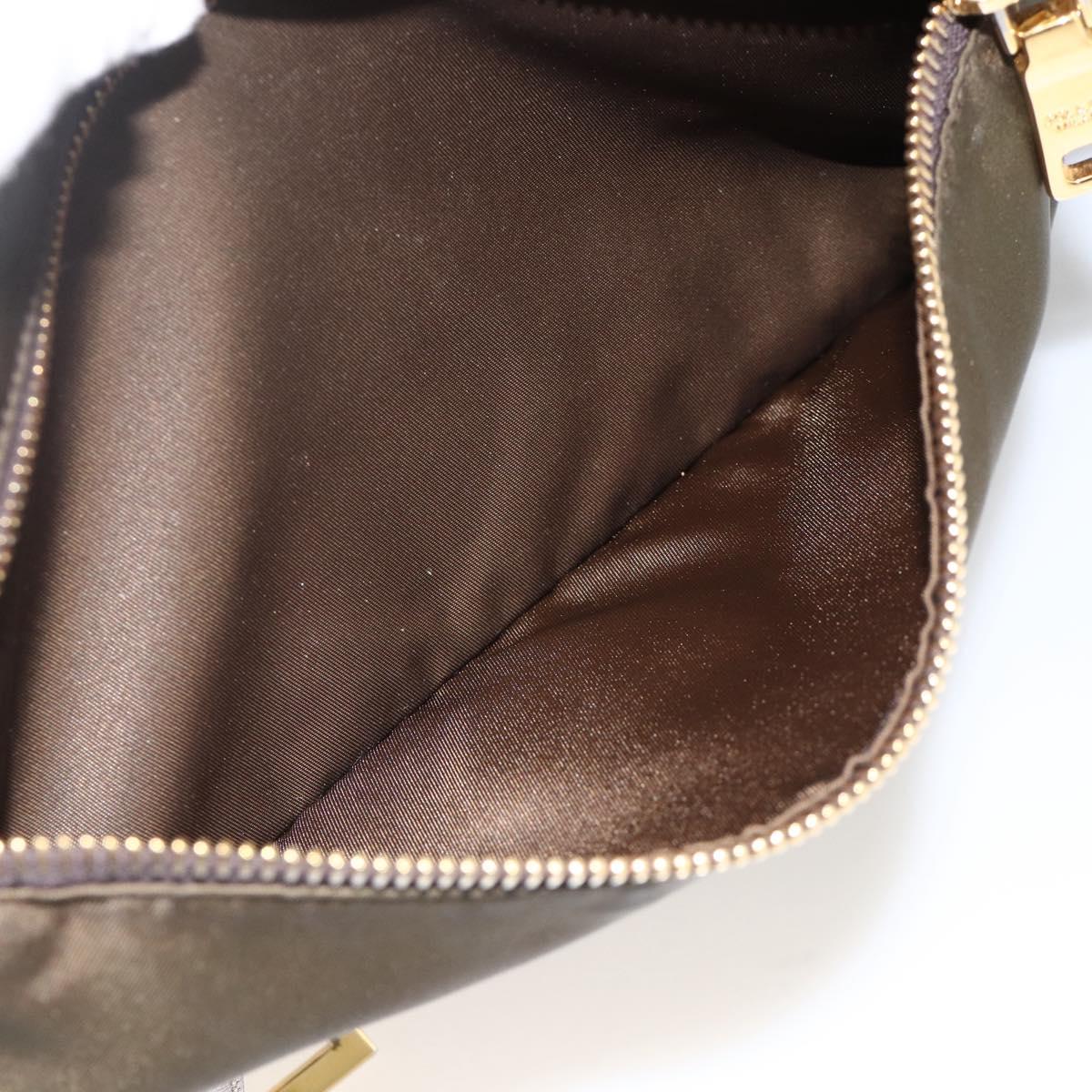 PRADA Shoulder Bag Nylon Khaki Gold Auth mr2228