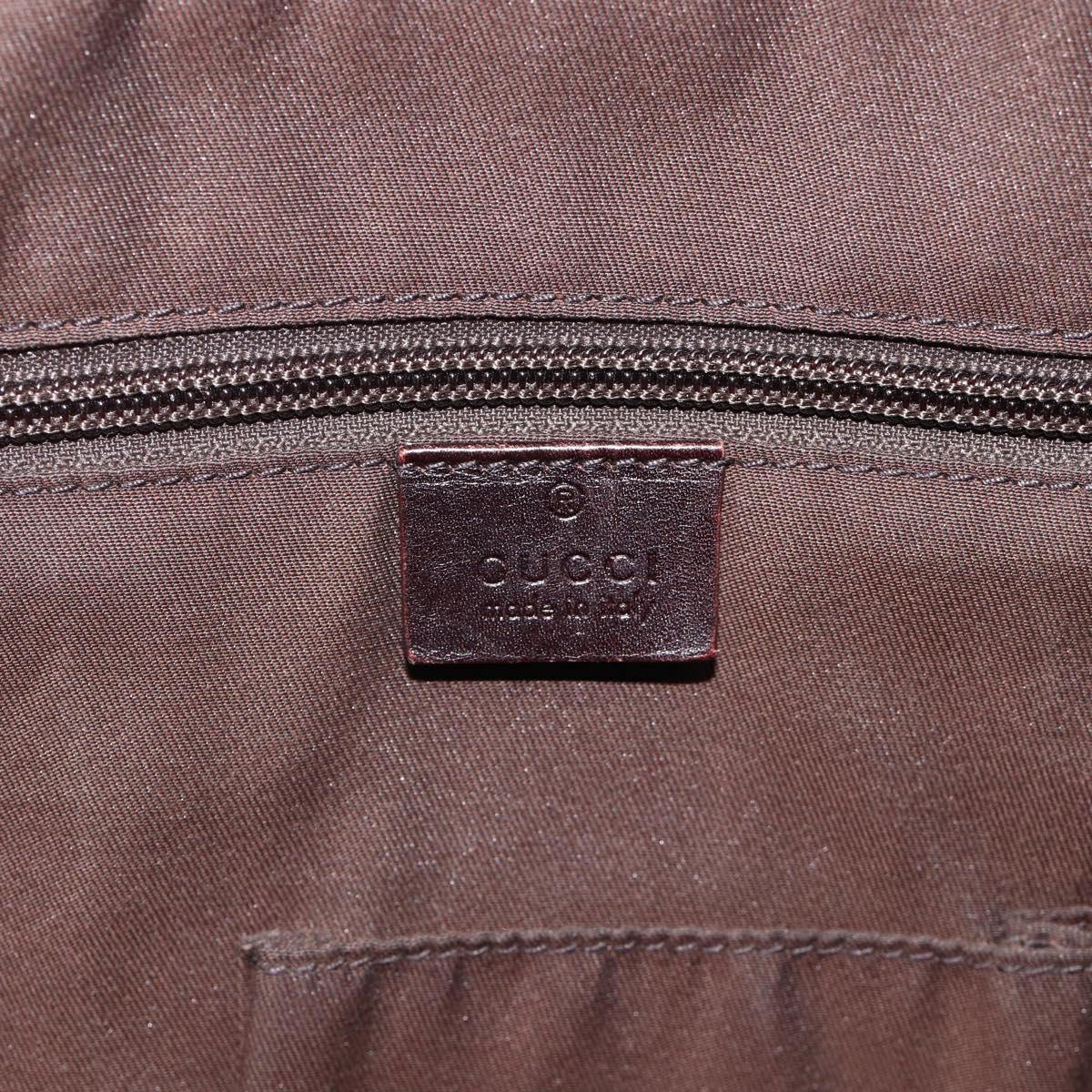 GUCCI Diamante Business Bag Leather Brown Silver 201480 Auth mr2237
