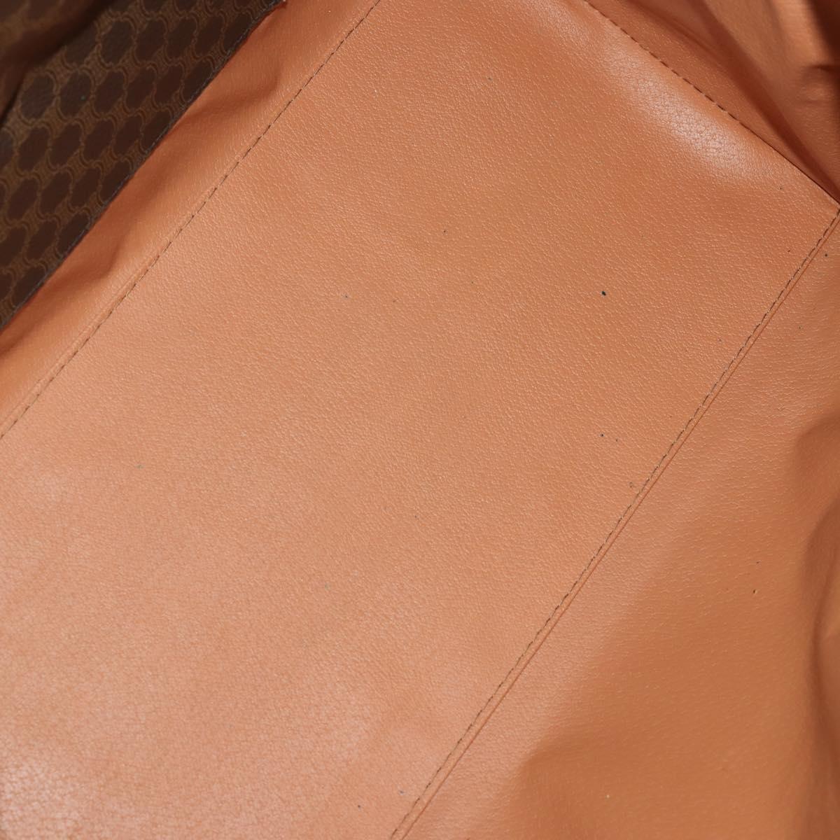 CELINE Macadam Canvas Boston Bag PVC Leather Brown Gold Auth mr2241