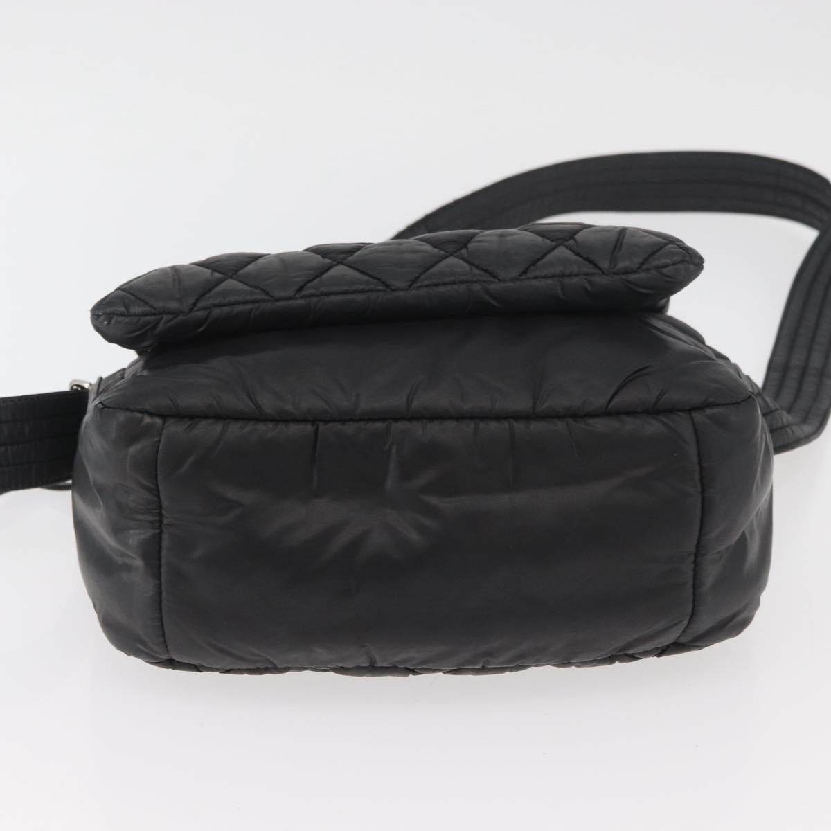 CHANEL Cococoon Shoulder Bag Nylon Black CC Auth mr2250V