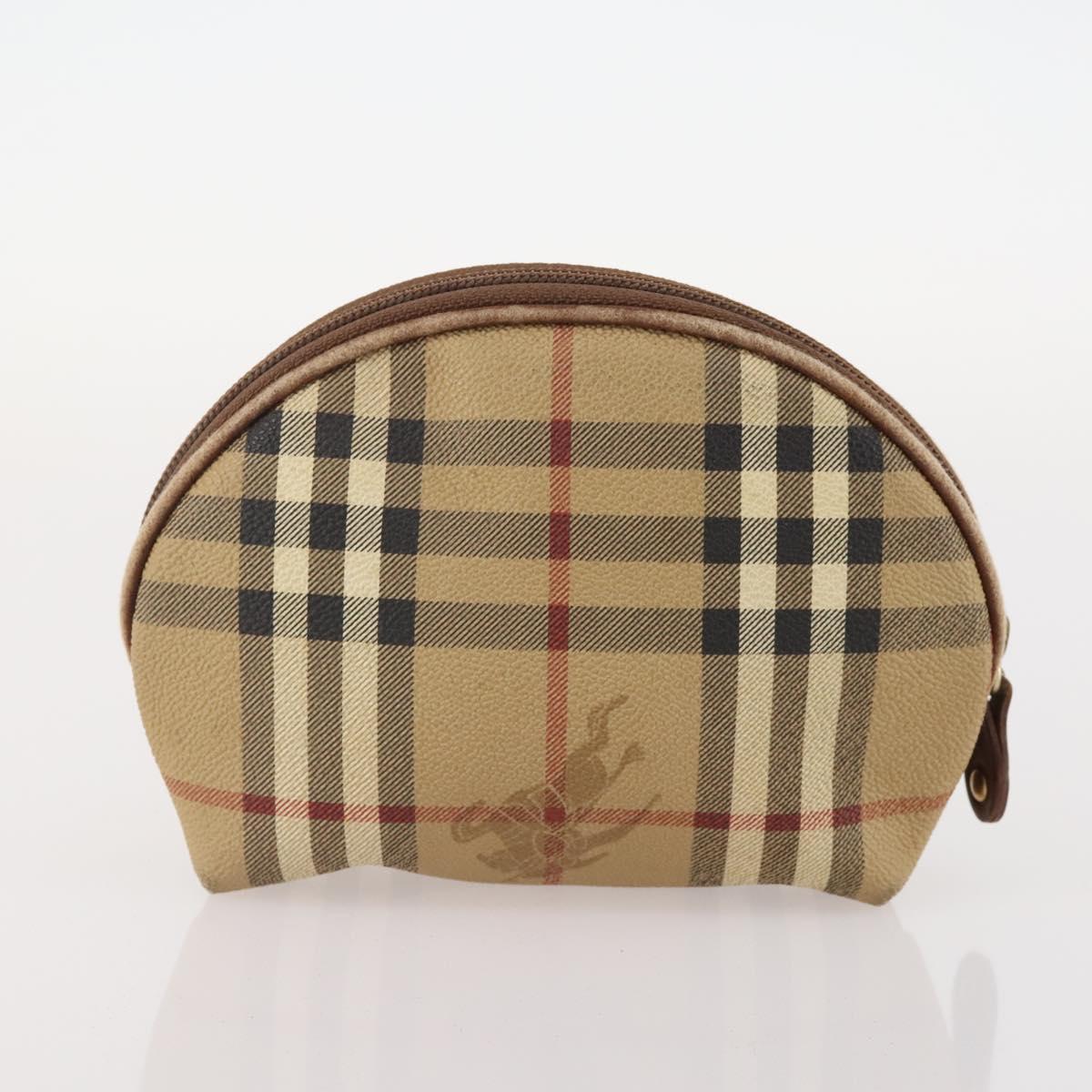 BURBERRY Nova Check Clutch Bag Canvas Leather 3 Set Beige Red Auth mr2263