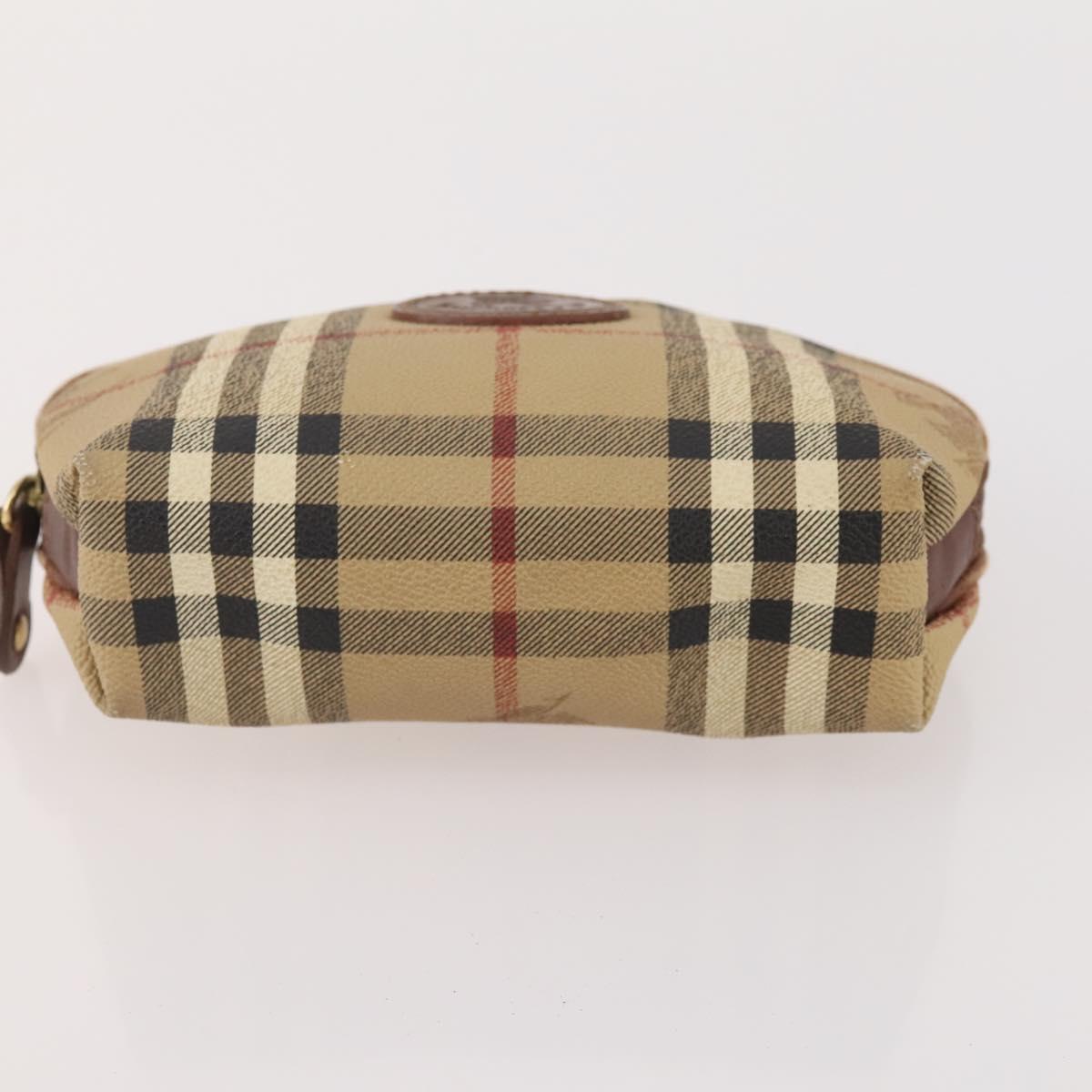 BURBERRY Nova Check Clutch Bag Canvas Leather 3 Set Beige Red Auth mr2263