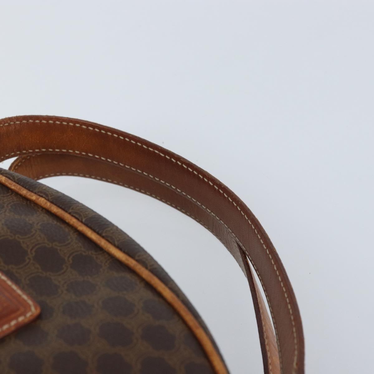 CELINE Macadam Canvas Hand Bag PVC Leather Brown Gold Auth mr2265
