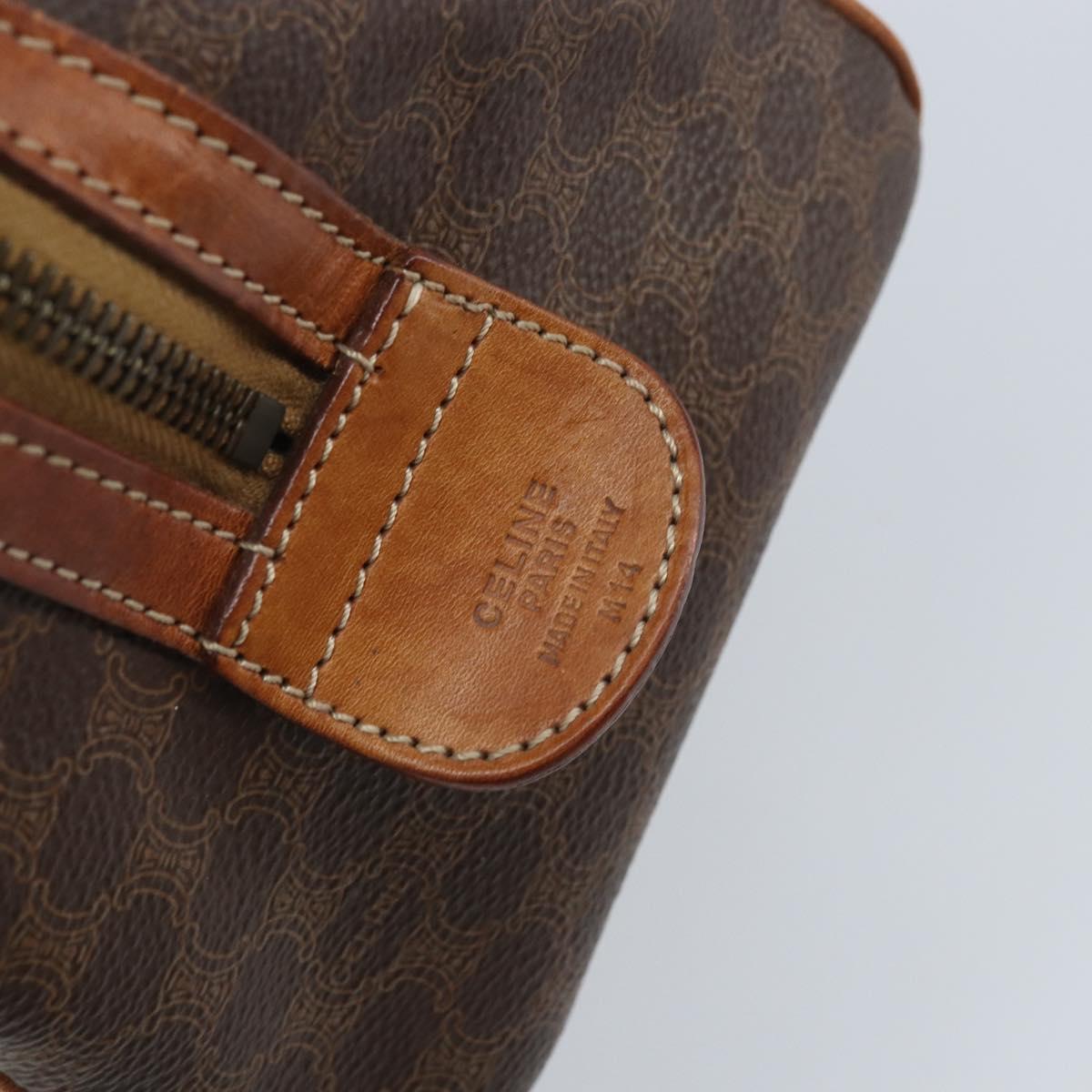 CELINE Macadam Canvas Hand Bag PVC Leather Brown Gold Auth mr2268