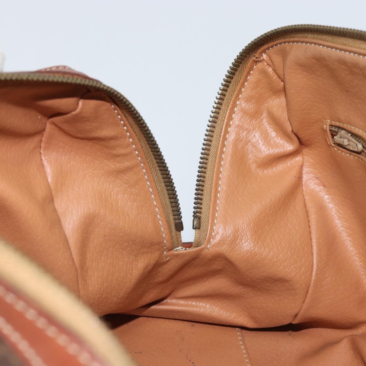 CELINE Macadam Canvas Hand Bag PVC Leather Brown Gold Auth mr2268