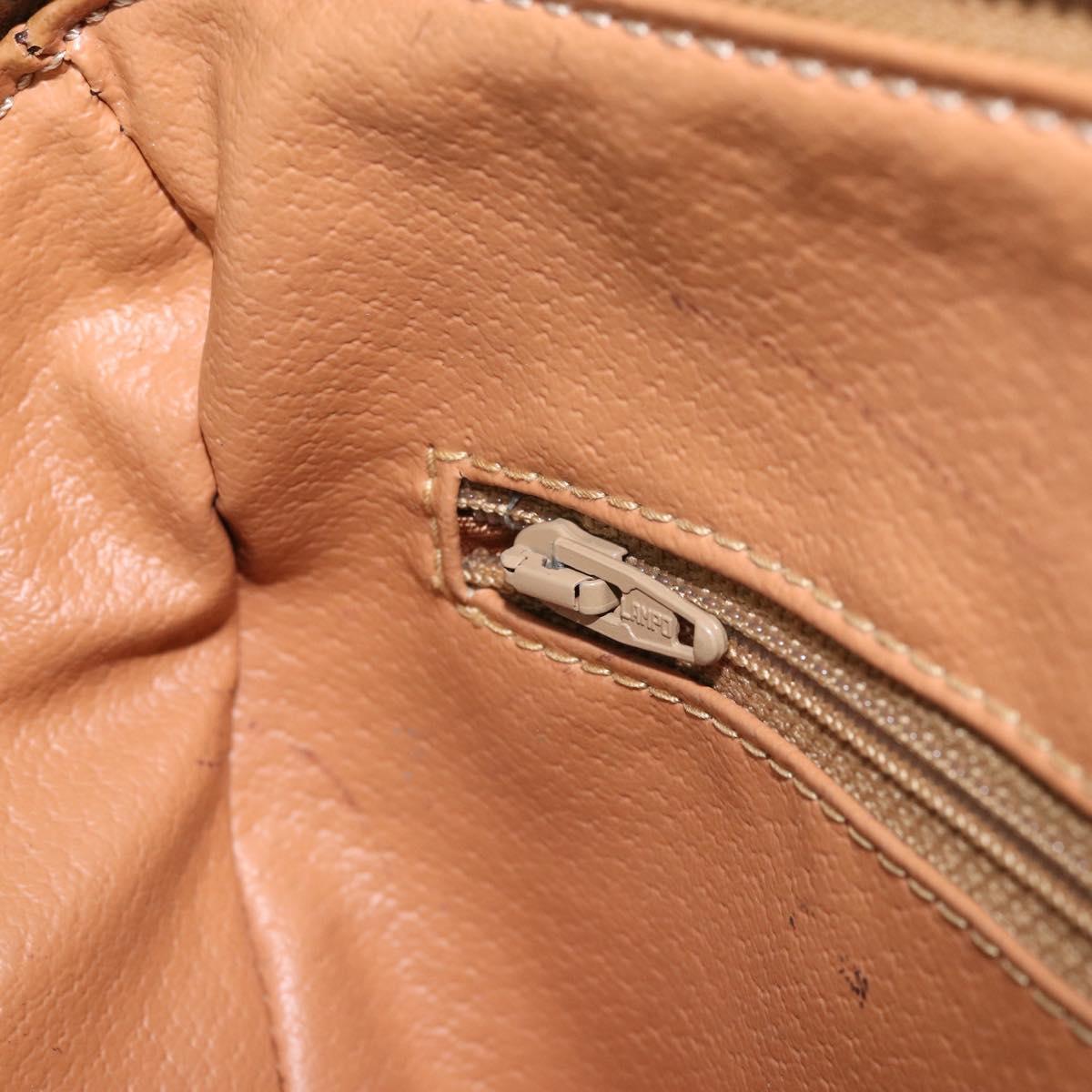 CELINE Macadam Canvas Hand Bag PVC Leather Brown Gold Auth mr2268
