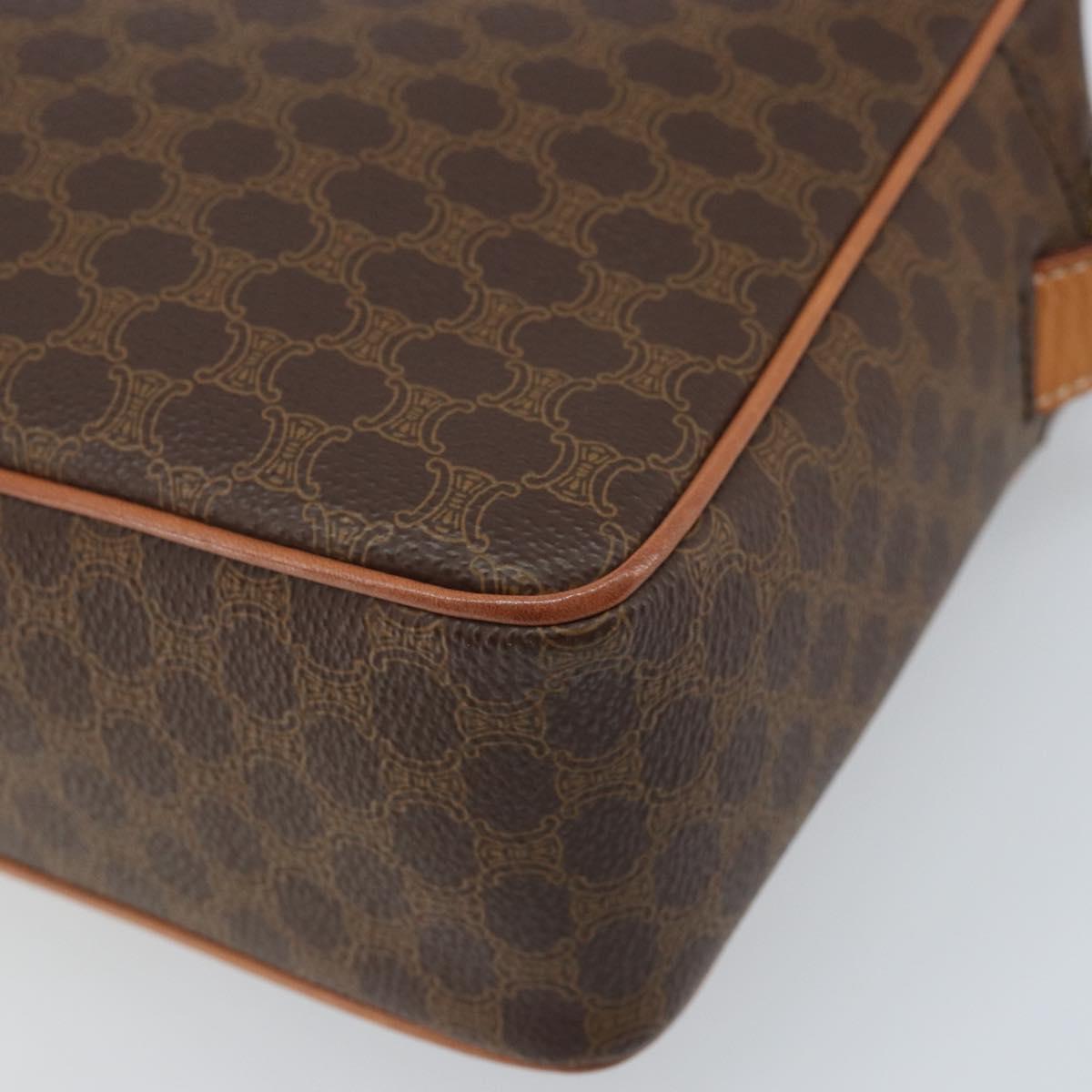 CELINE Macadam Canvas Shoulder Bag PVC Leather Brown Gold Auth mr2269A