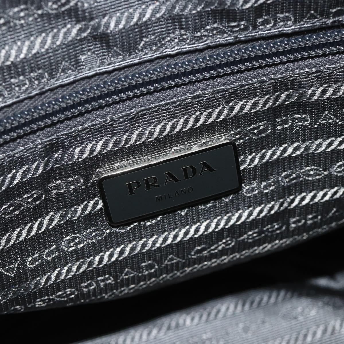 PRADA Shoulder Bag Nylon Gray Silver Auth mr2278A