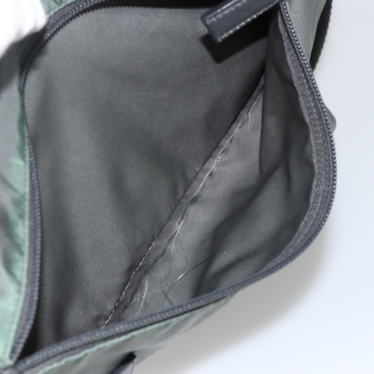 PRADA Shoulder Bag Nylon Gray Silver Auth mr2278A