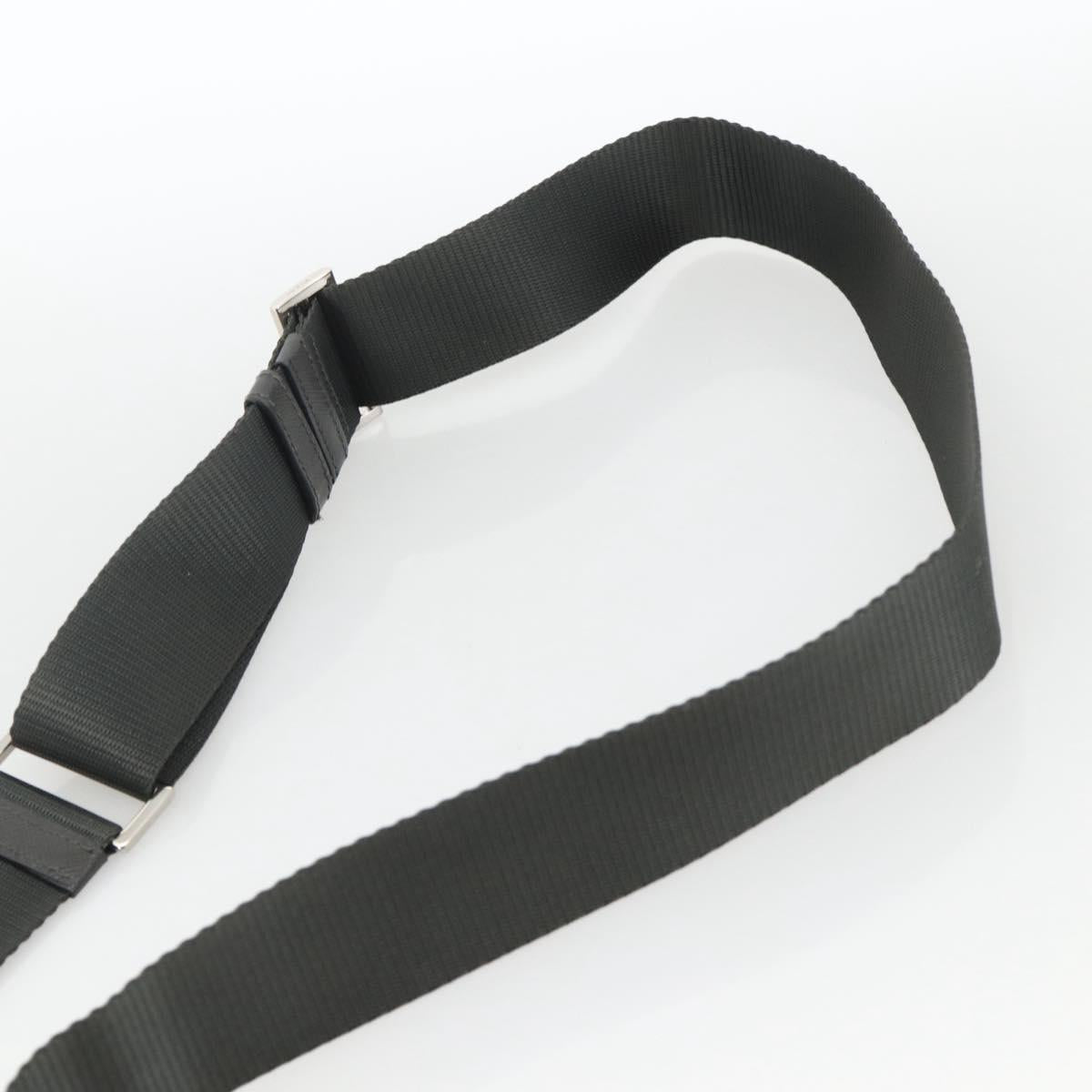 PRADA Shoulder Bag Nylon Gray Silver Auth mr2278A