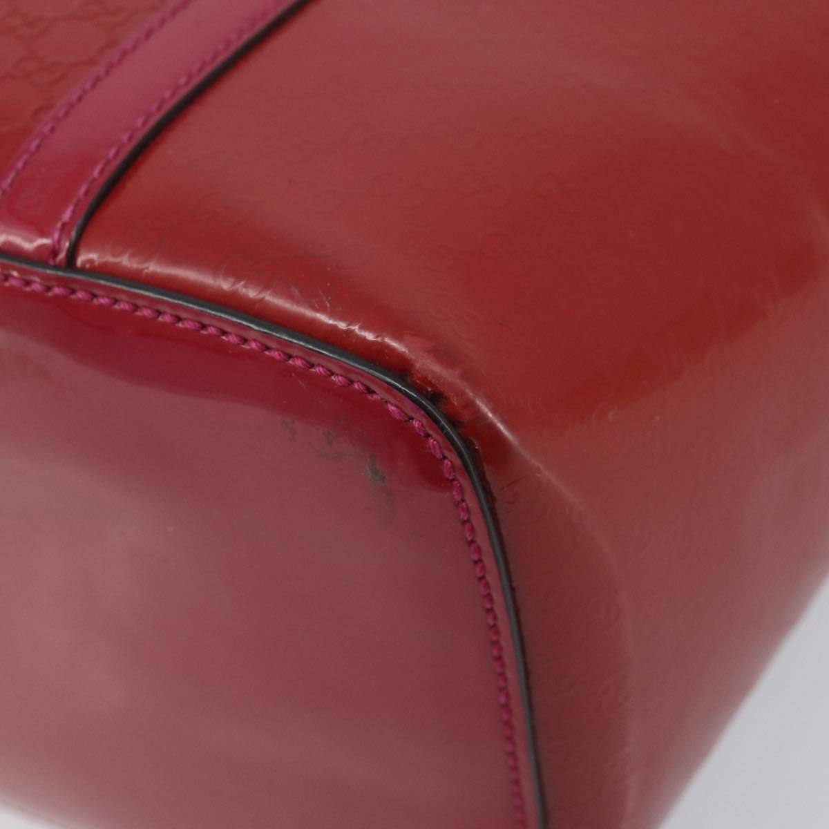 GUCCI Micro GG Canvas Tote Bag PVC Red Gold 309613 Auth mr2281