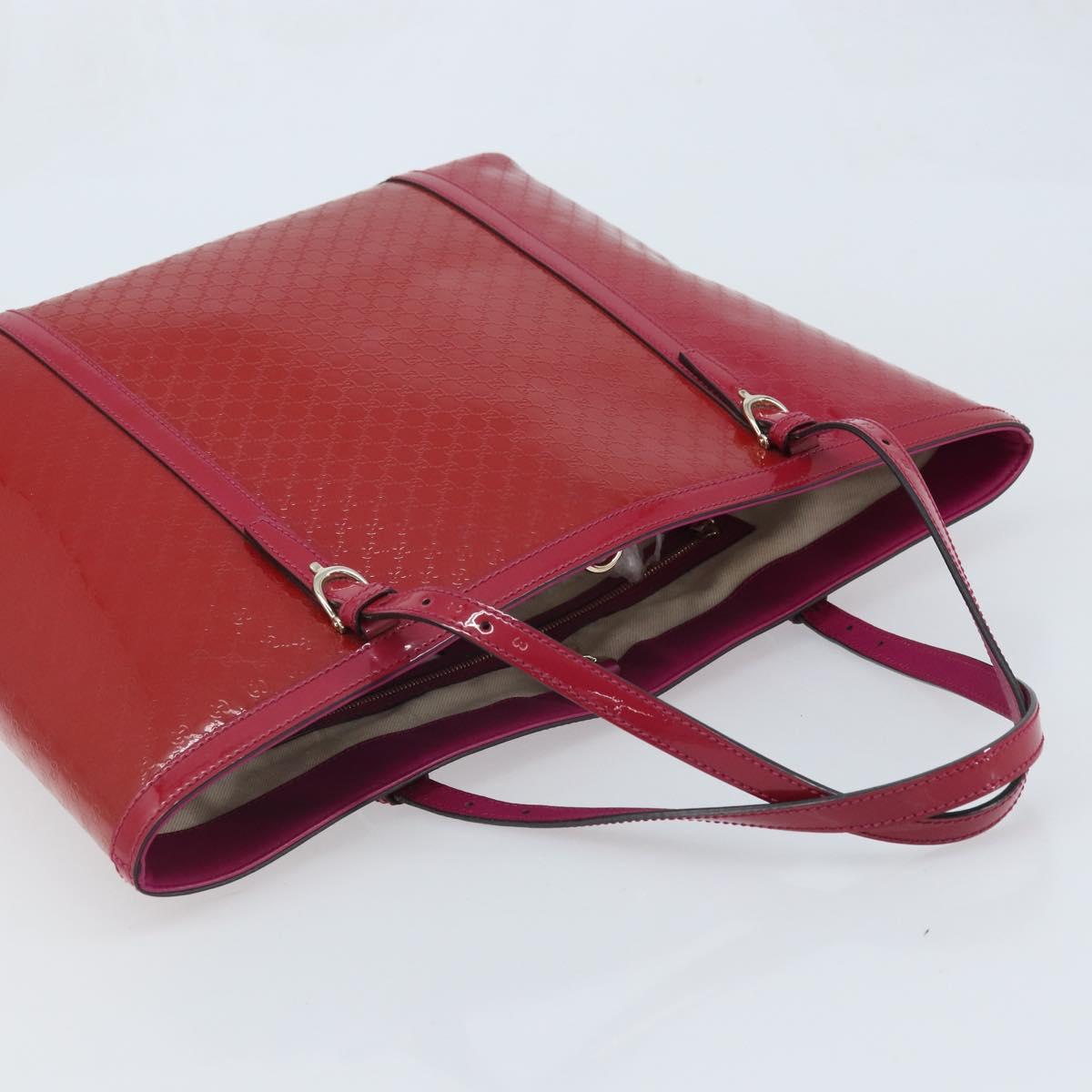 GUCCI Micro GG Canvas Tote Bag PVC Red Gold 309613 Auth mr2281