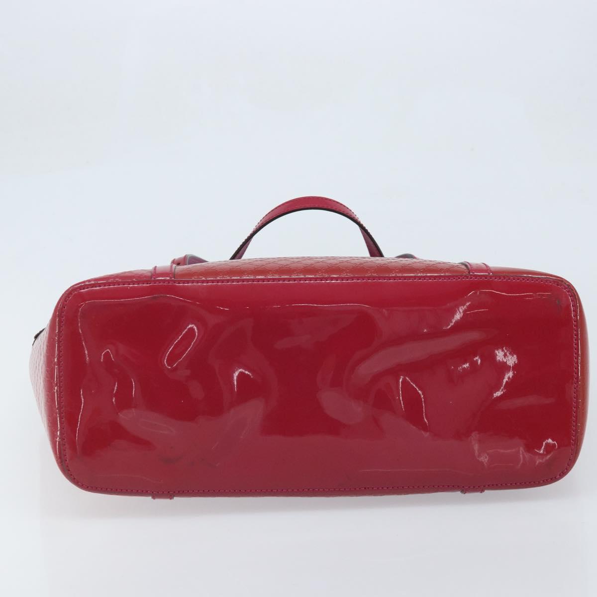 GUCCI Micro GG Canvas Tote Bag PVC Red Gold 309613 Auth mr2281