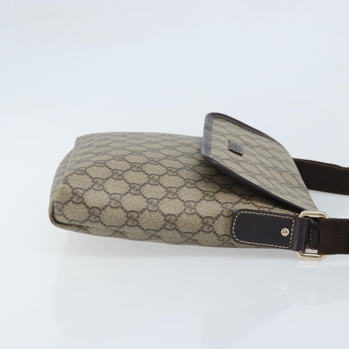 GUCCI GG Supreme Shoulder Bag PVC Gold Beige 223666 Auth mr2283