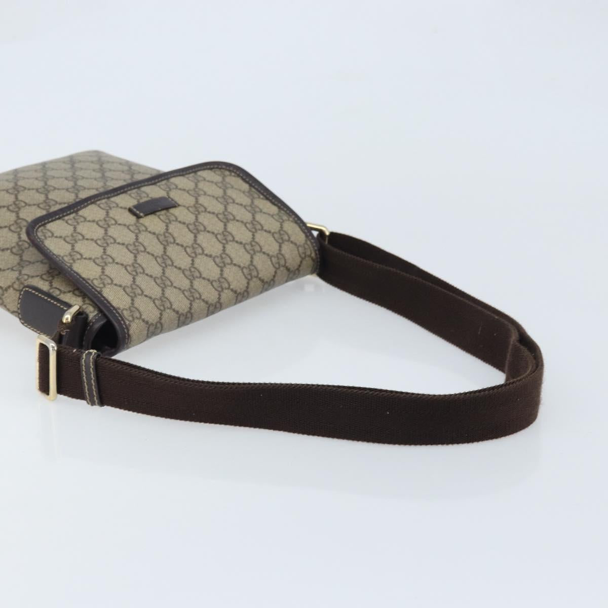 GUCCI GG Supreme Shoulder Bag PVC Gold Beige 223666 Auth mr2283