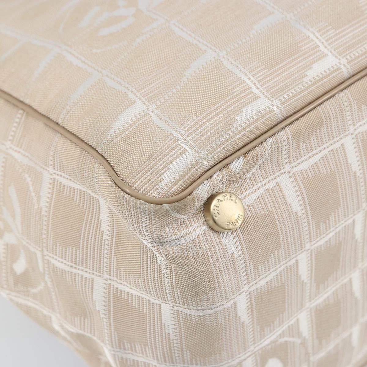 CHANEL Travel Line Tote Bag Nylon Pink Gold CC Auth mr2285