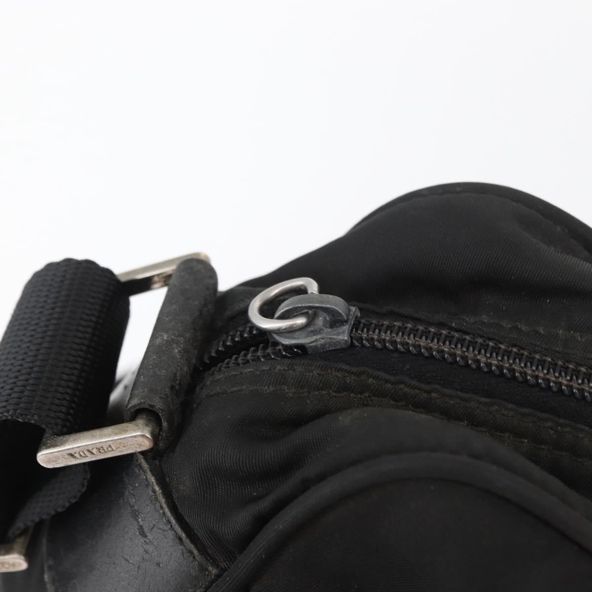 PRADA Shoulder Bag Nylon Black Silver Auth mr2288