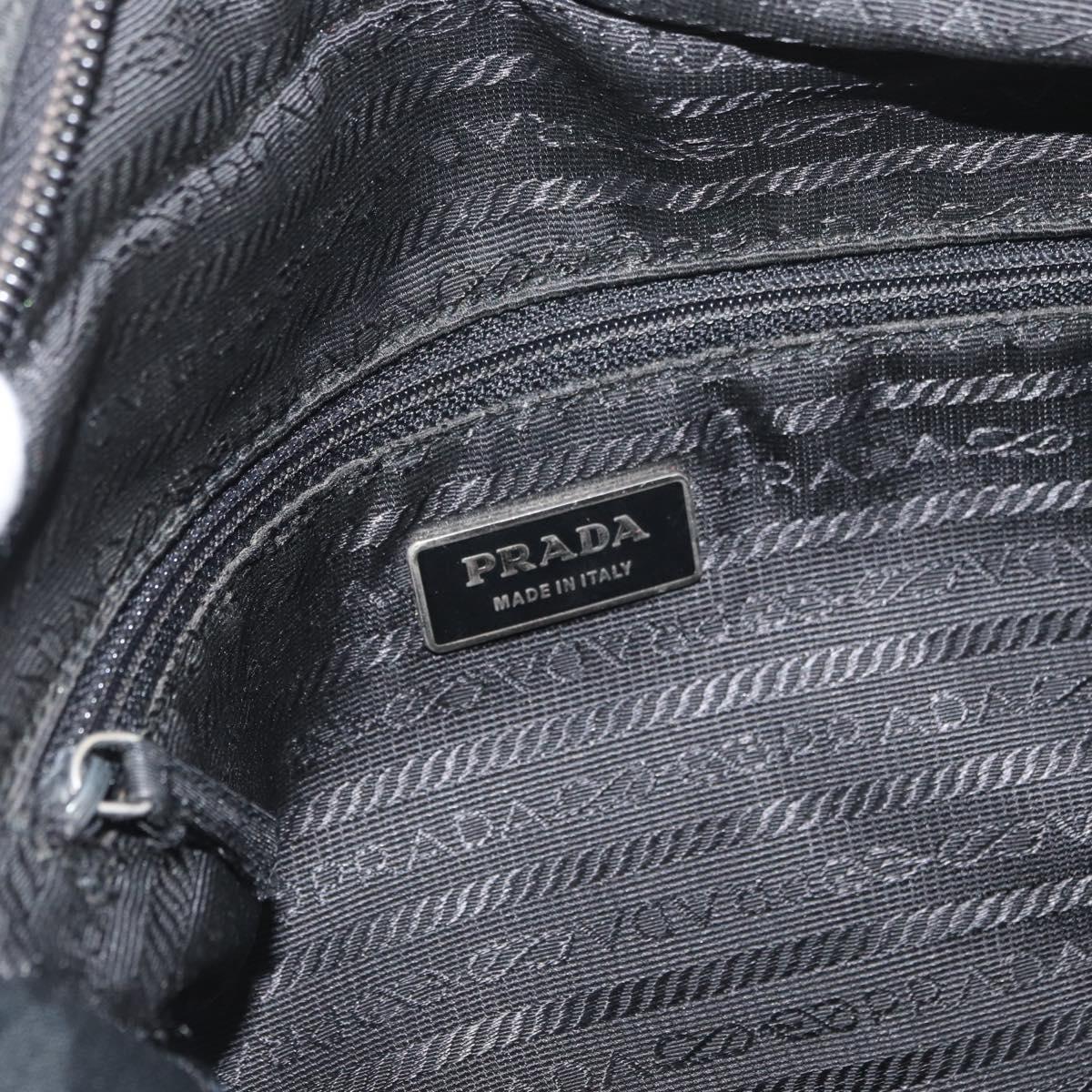 PRADA Shoulder Bag Nylon Black Silver Auth mr2288
