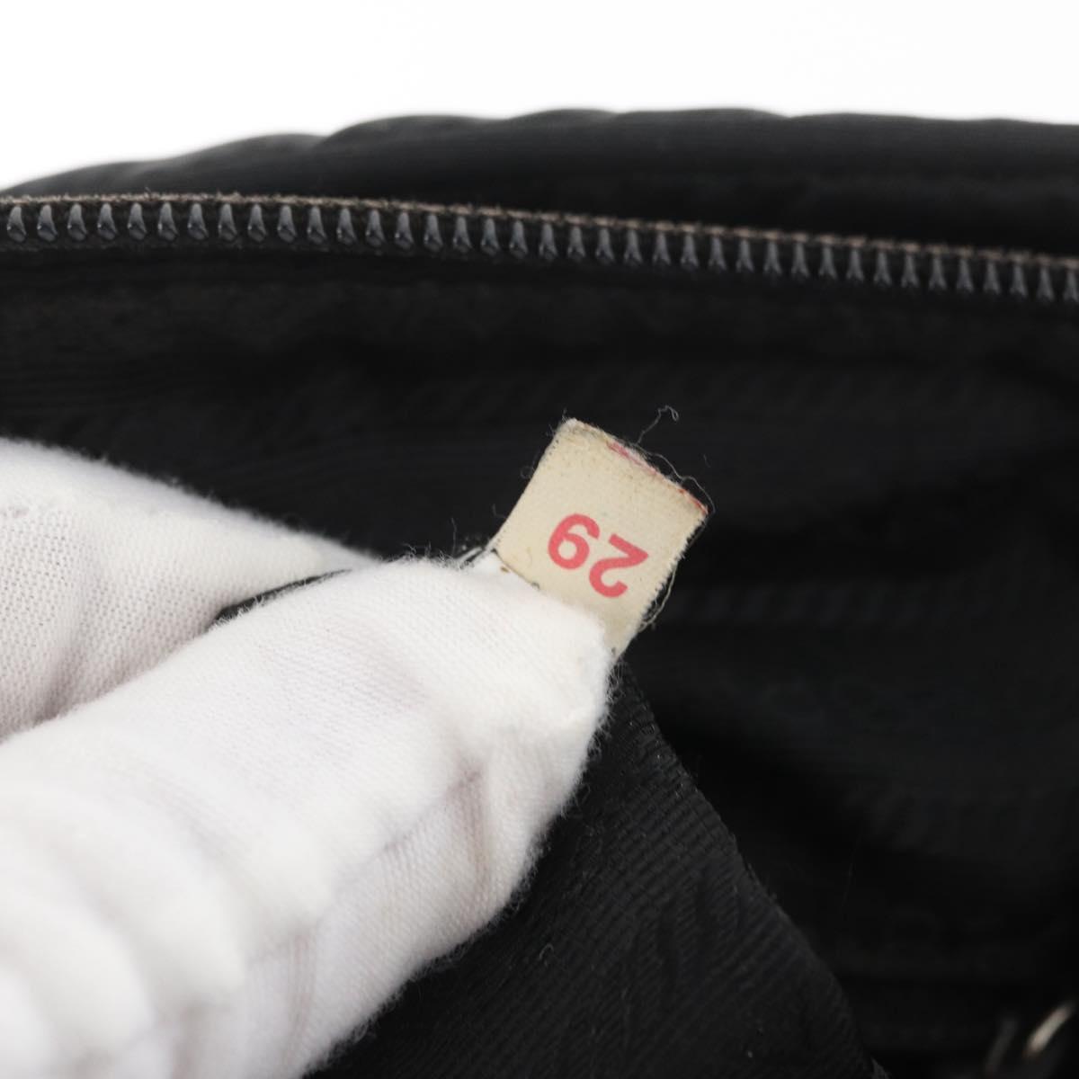 PRADA Shoulder Bag Nylon Black Silver Auth mr2288