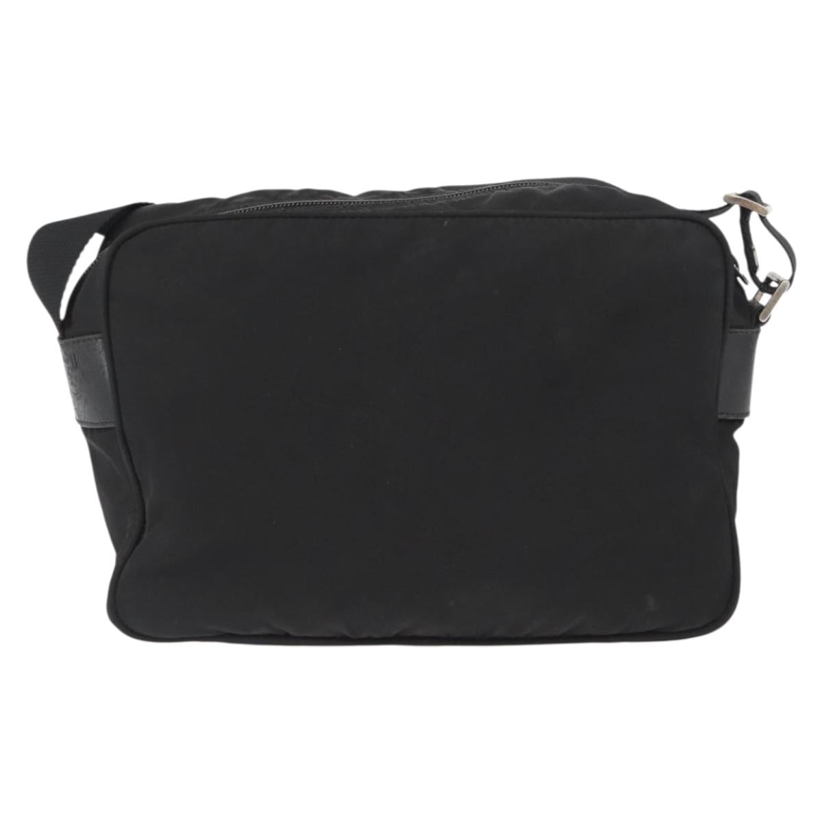 PRADA Shoulder Bag Nylon Black Silver Auth mr2288