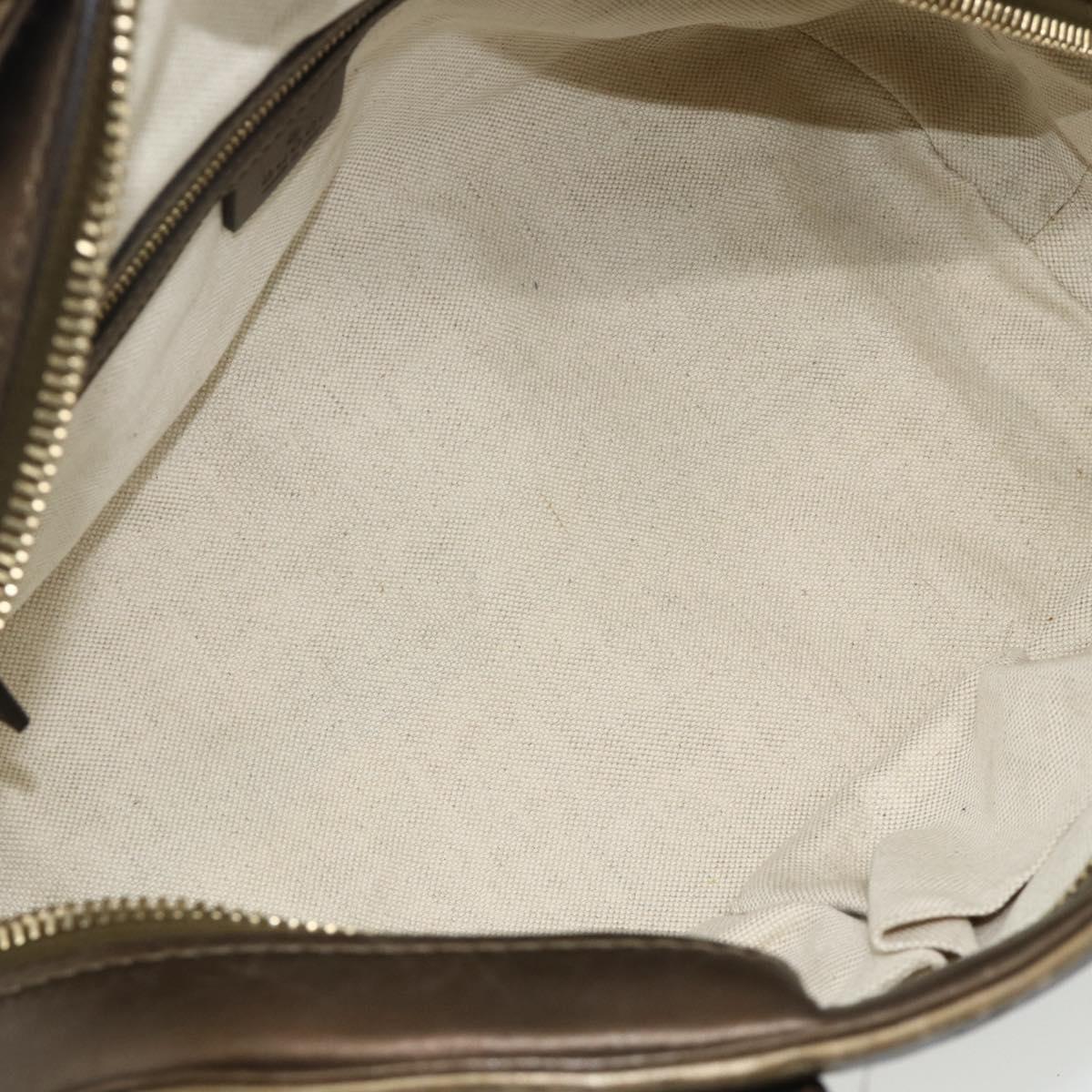GUCCI GG Canvas Guccissima Hand Bag Leather 2way Brown Gold 269955 Auth mr2307