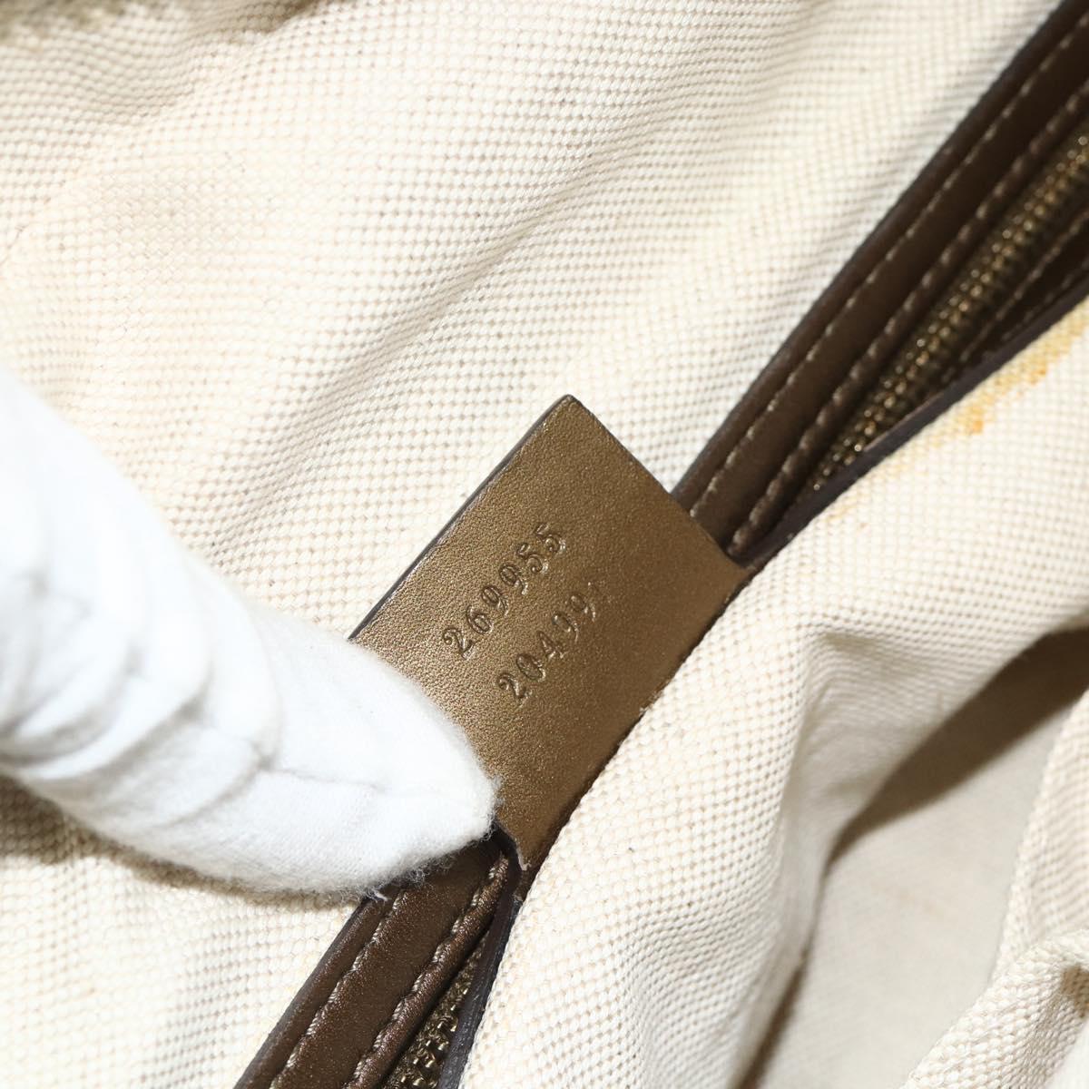 GUCCI GG Canvas Guccissima Hand Bag Leather 2way Brown Gold 269955 Auth mr2307