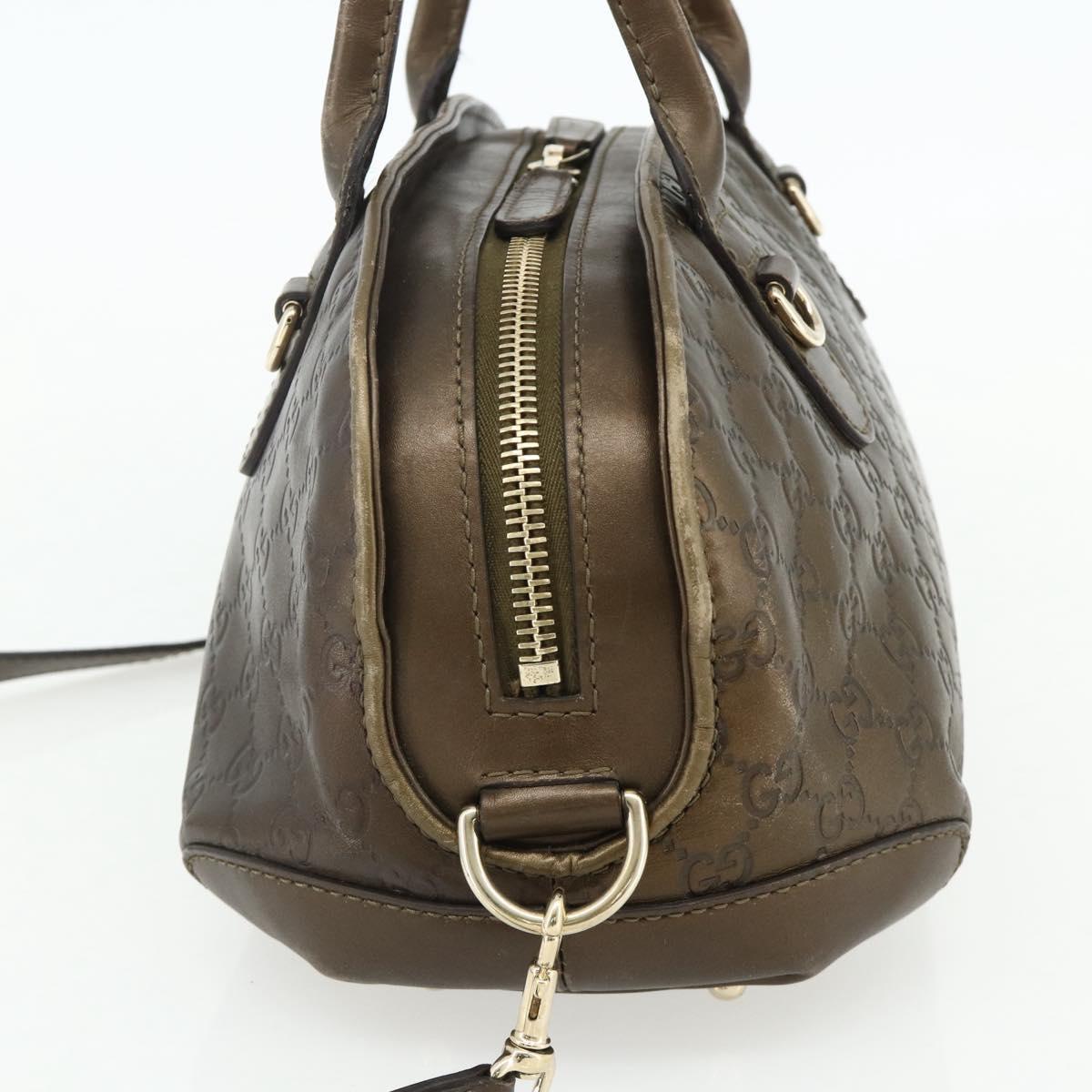 GUCCI GG Canvas Guccissima Hand Bag Leather 2way Brown Gold 269955 Auth mr2307