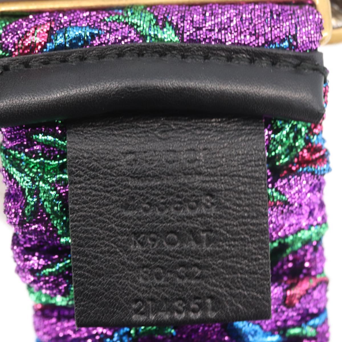 GUCCI Fox Crystal Belt Sequin 29.1"" Purple Gold 214351 Auth mr2309V