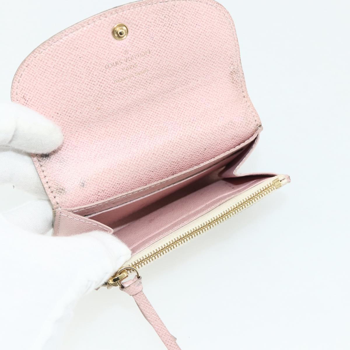 LOUIS VUITTON Damier Azur Porte Monnaie Rosary Coin Purse N61276 LV Auth mr2310