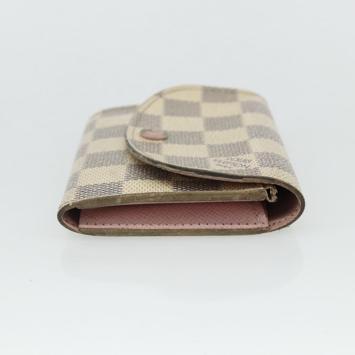 LOUIS VUITTON Damier Azur Porte Monnaie Rosary Coin Purse N61276 LV Auth mr2310