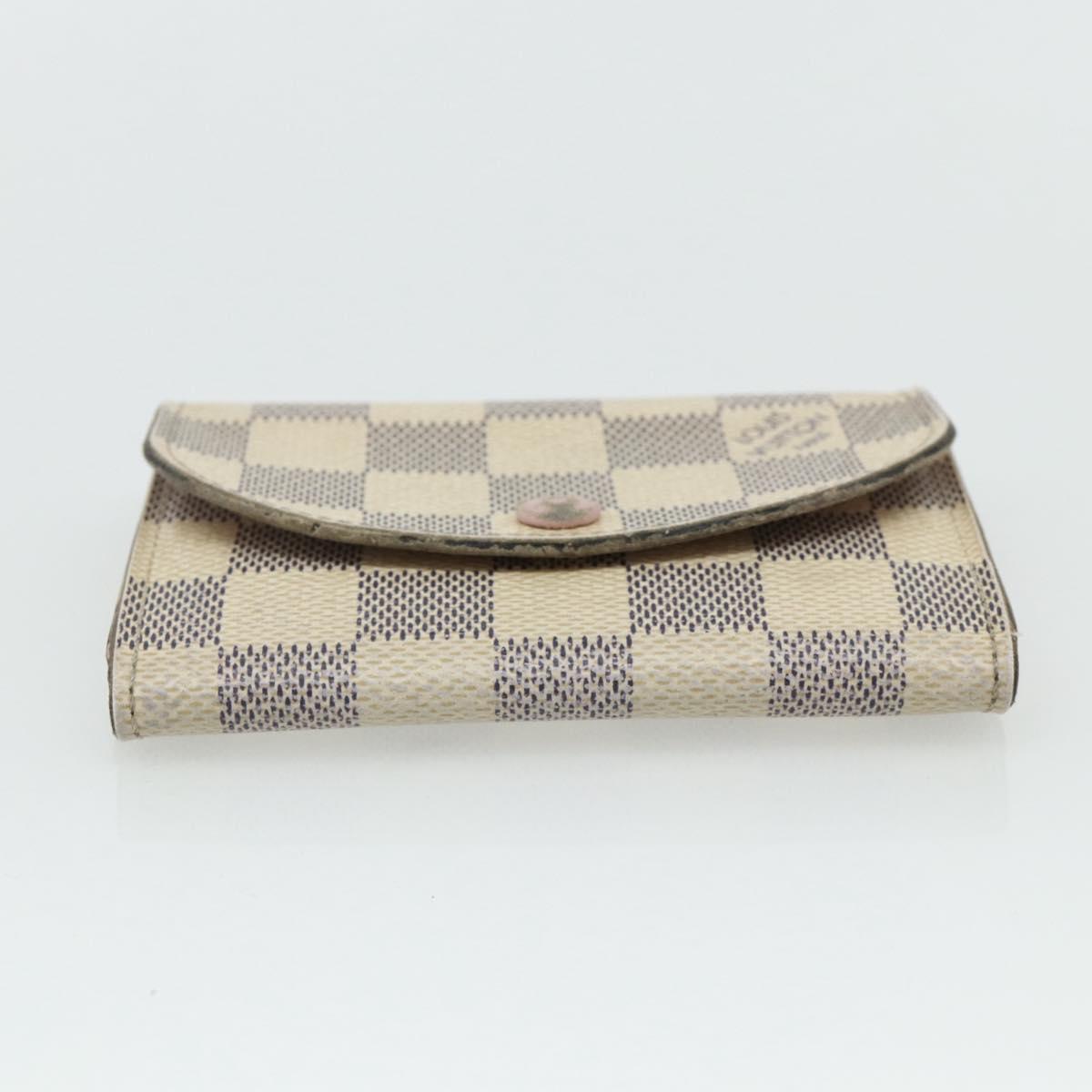 LOUIS VUITTON Damier Azur Porte Monnaie Rosary Coin Purse N61276 LV Auth mr2310