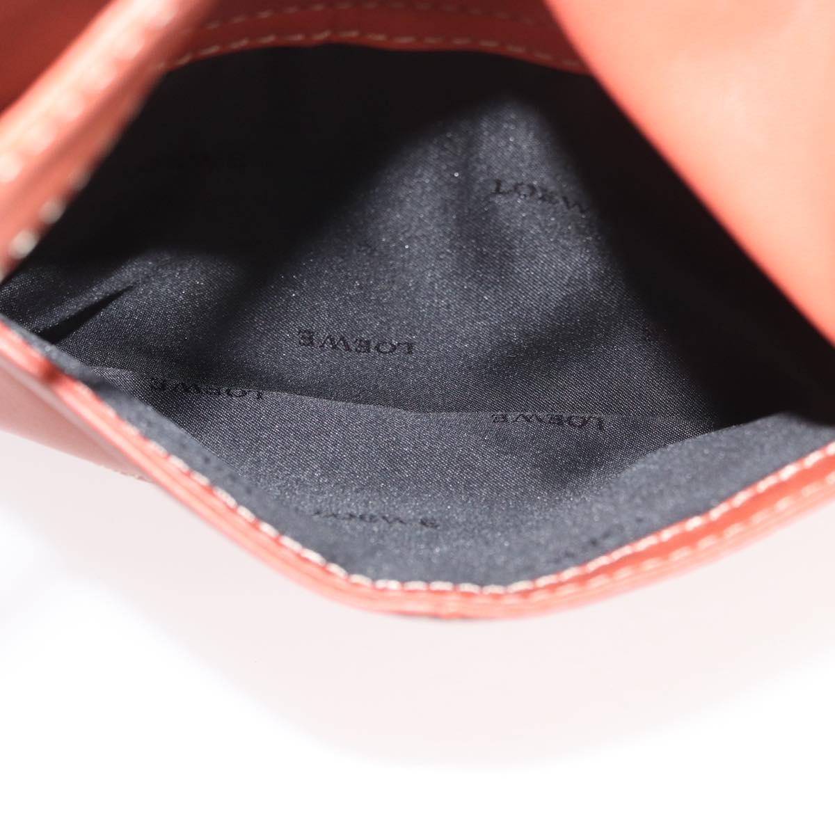 LOEWE Anagram Hand Bag Leather Silver Orange Auth mr2322A