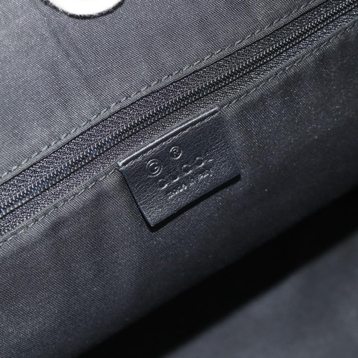 GUCCI GG Canvas Guccissima Hand Bag Leather 2way Black Silver 420023 Auth mr2354