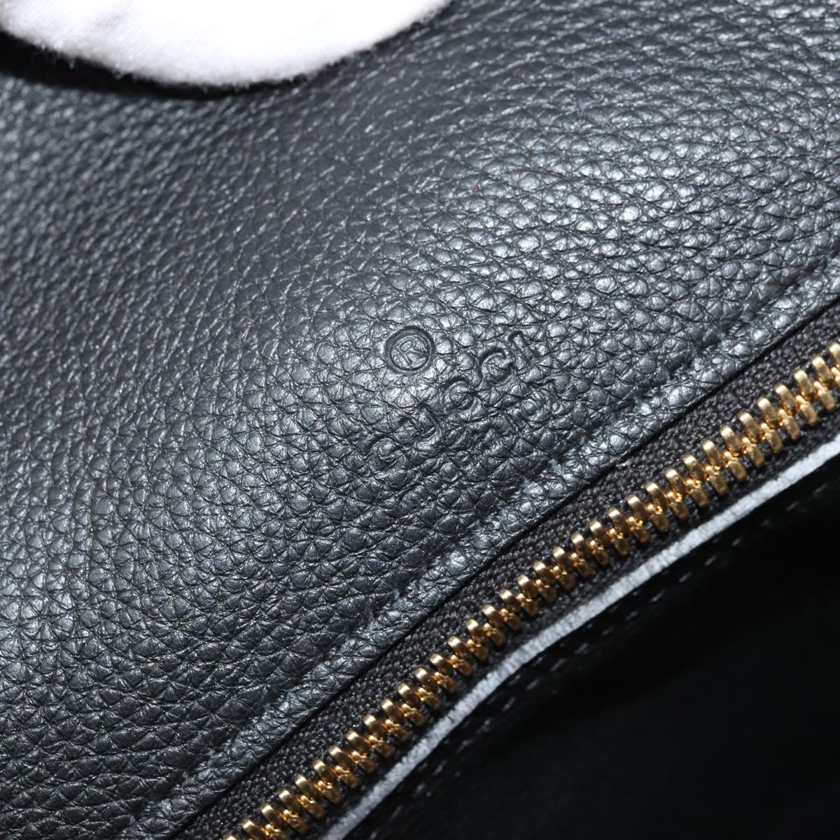 GUCCI Tote Bag Leather 2way Black Gold 674837 Auth mr2372V