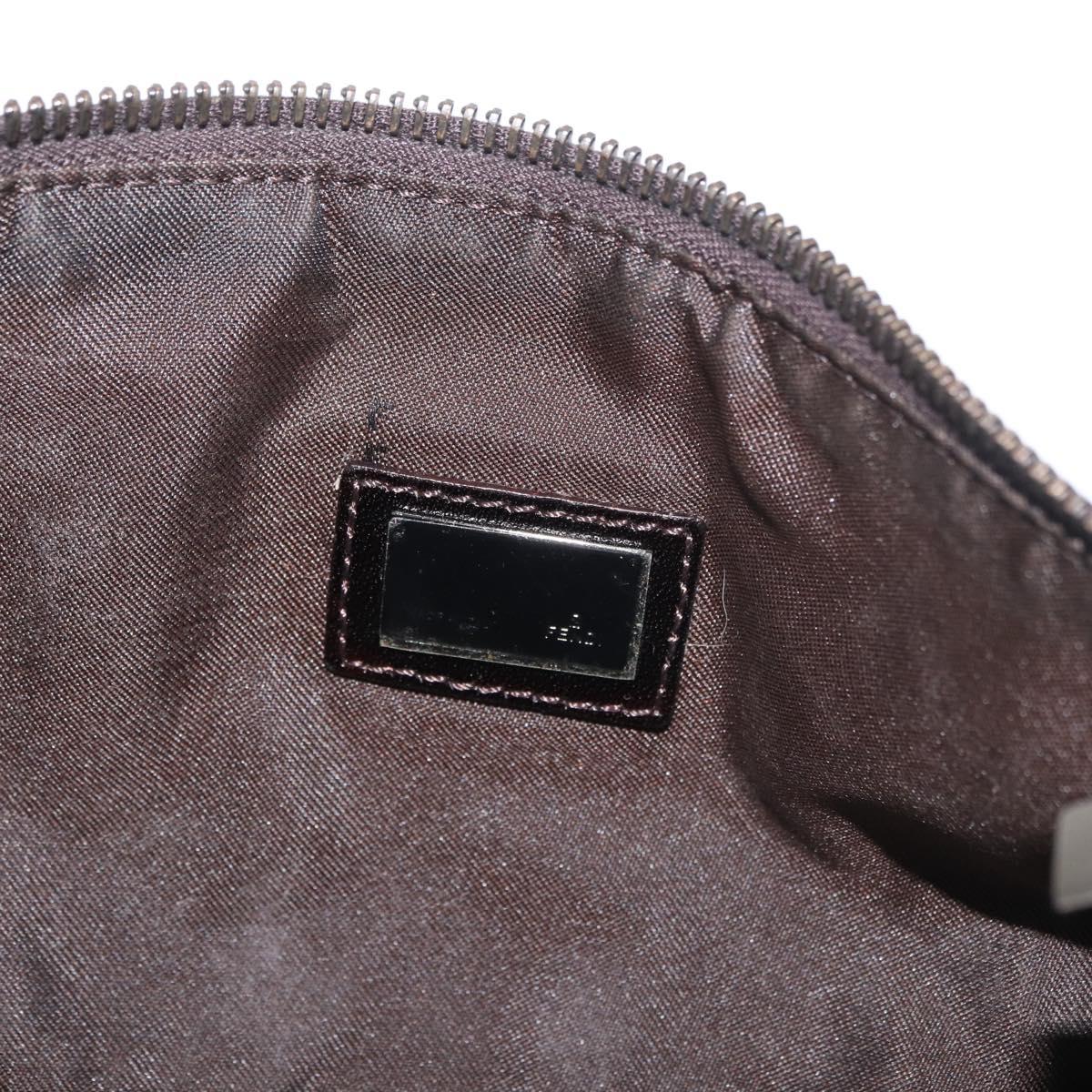 FENDI Zucca Canvas Accessory Pouch Brown Black Auth mr2395A