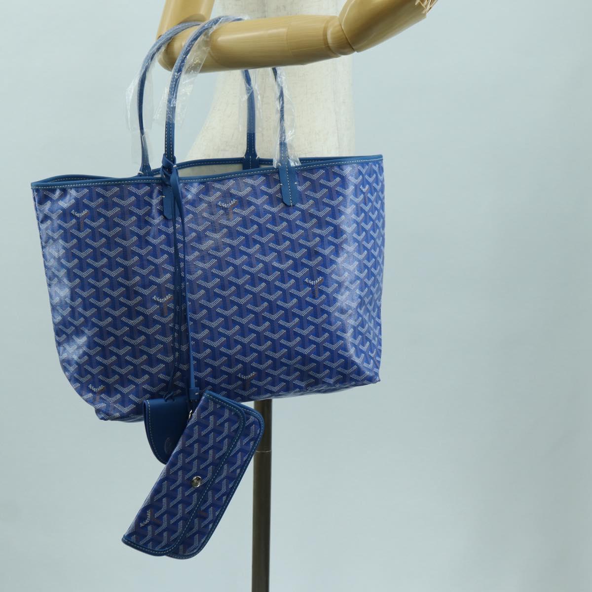 GOYARD Herringbone Saint Louis PM Tote Bag PVC Blue Auth mr2401SM