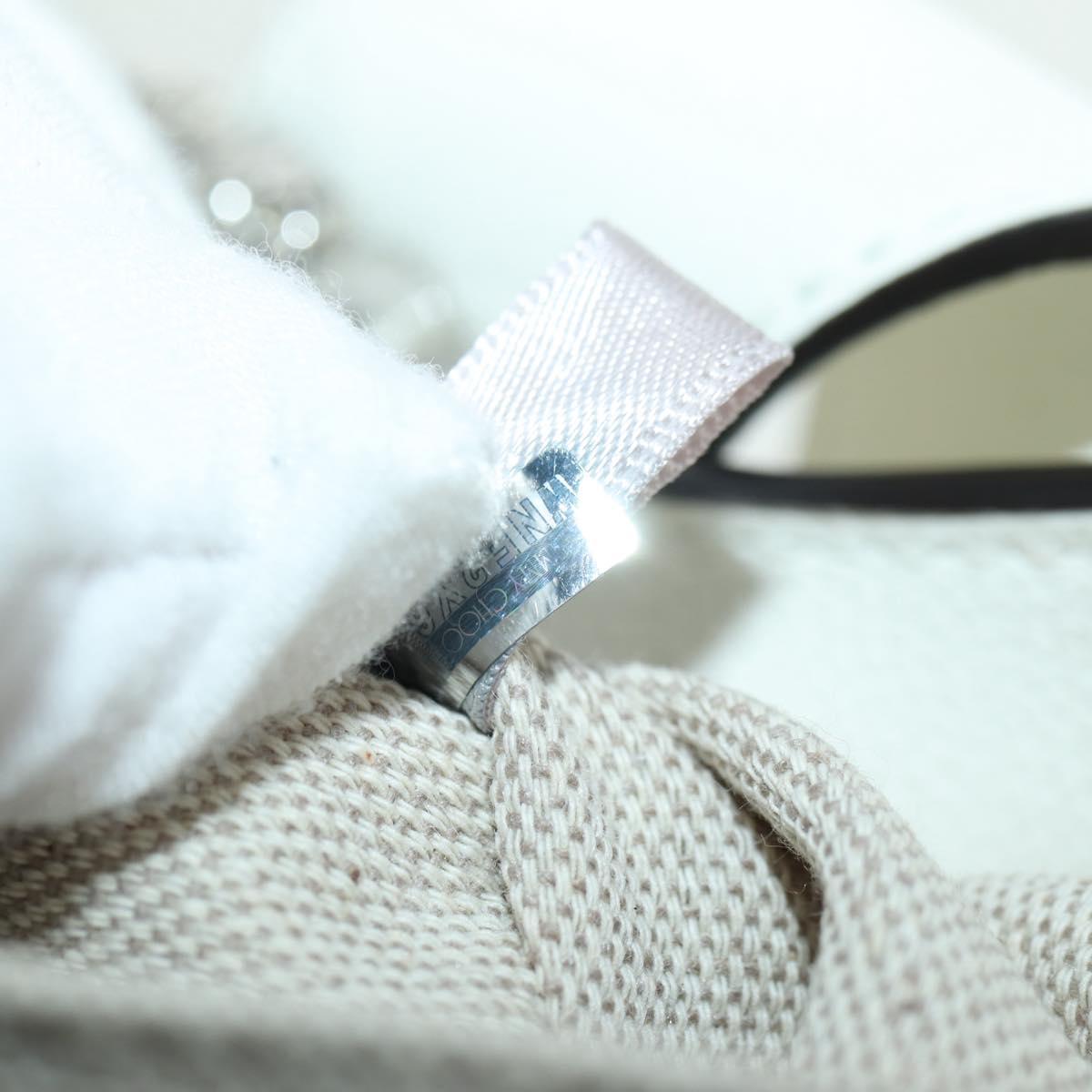 Jimmy Choo Cheri Crystal Hobo Shoulder Bag Leather White Silver Auth mr2419A