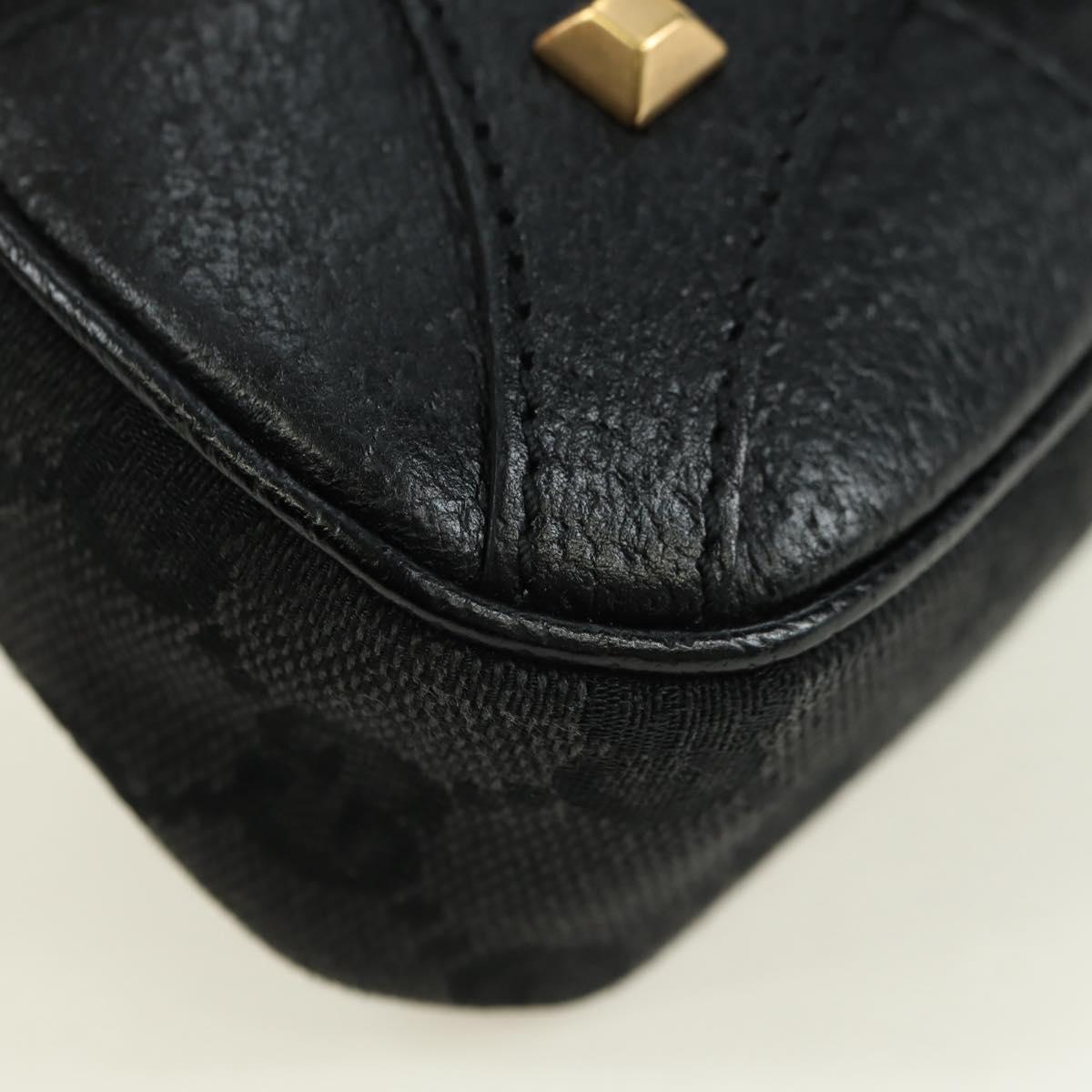 GUCCI GG Canvas Chain Accessory Pouch Black Gold 120940 Auth mr2424V