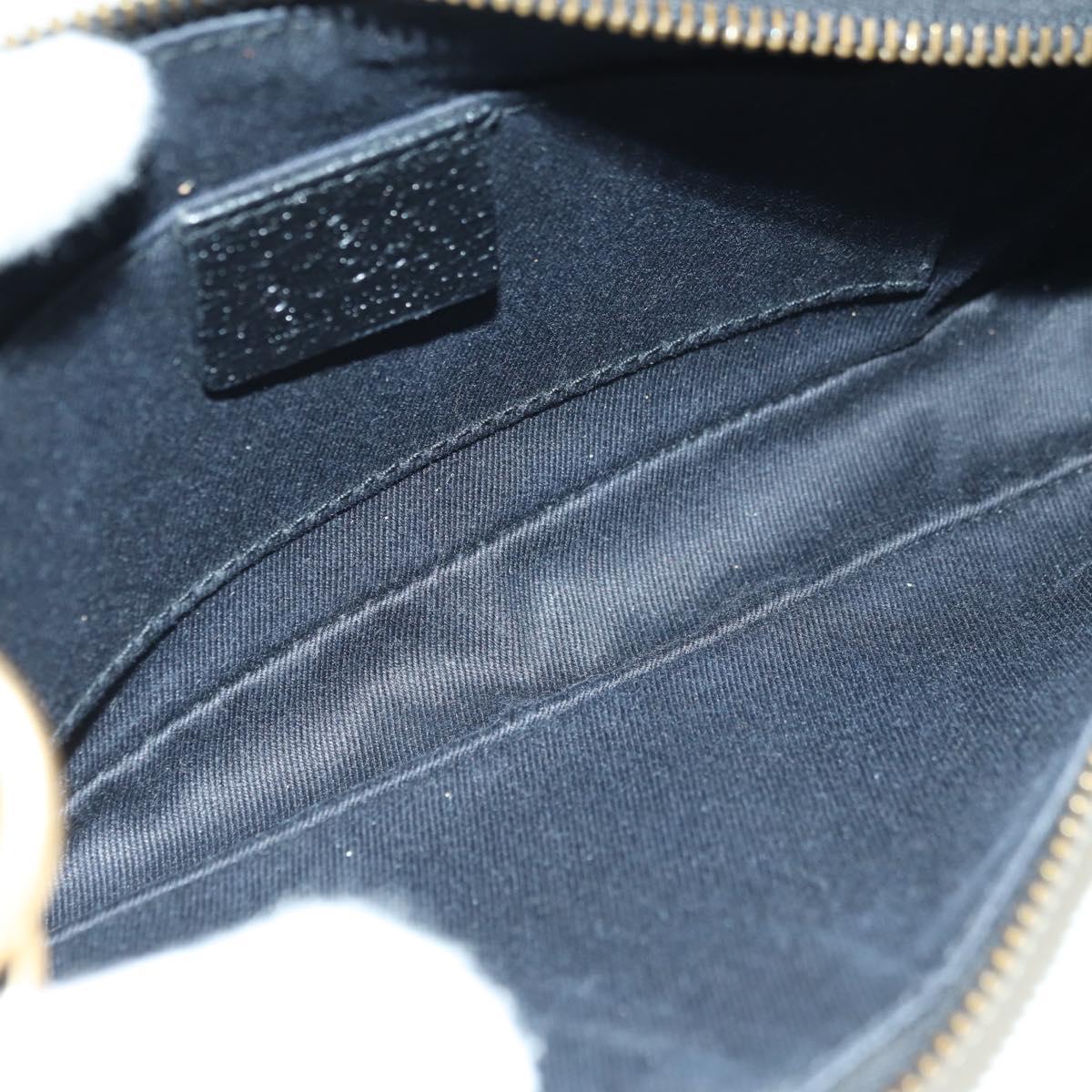 GUCCI GG Canvas Chain Accessory Pouch Black Gold 120940 Auth mr2424V