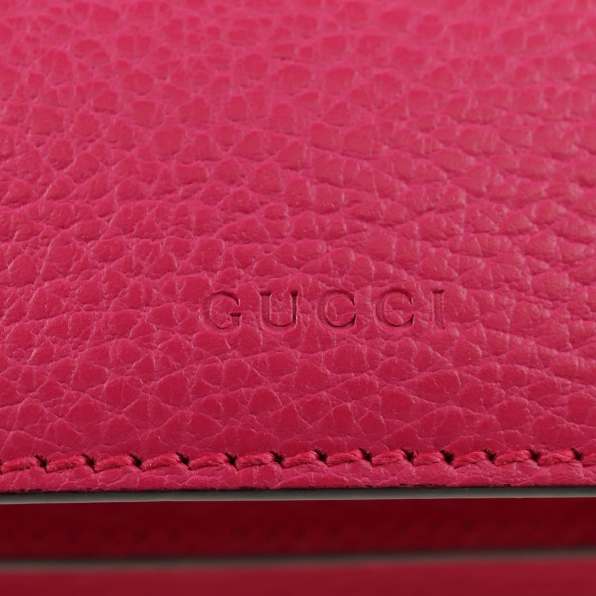 GUCCI Chain Dionysus Small Shoulder Bag Leather Pink Silver 400249 Auth mr2426V