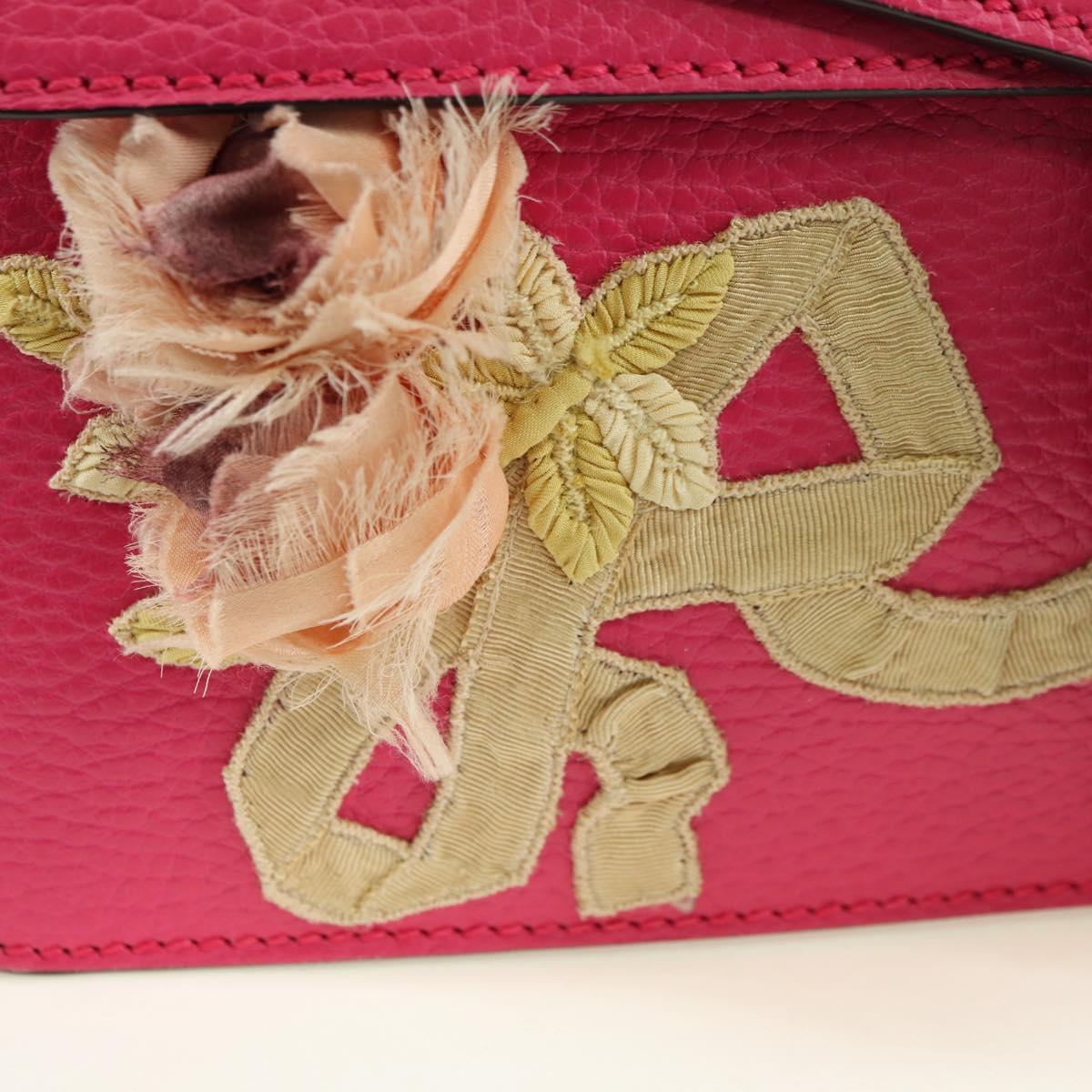 GUCCI Chain Dionysus Small Shoulder Bag Leather Pink Silver 400249 Auth mr2426V