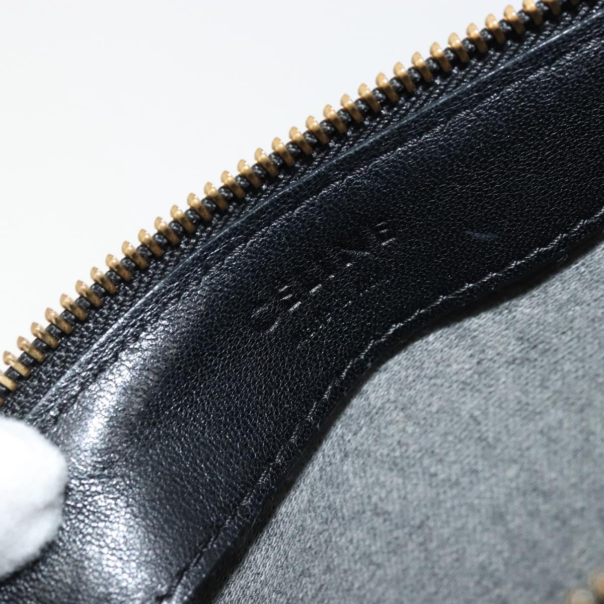 CELINE Trio Shoulder Bag Leather Black Gold Auth mr2435