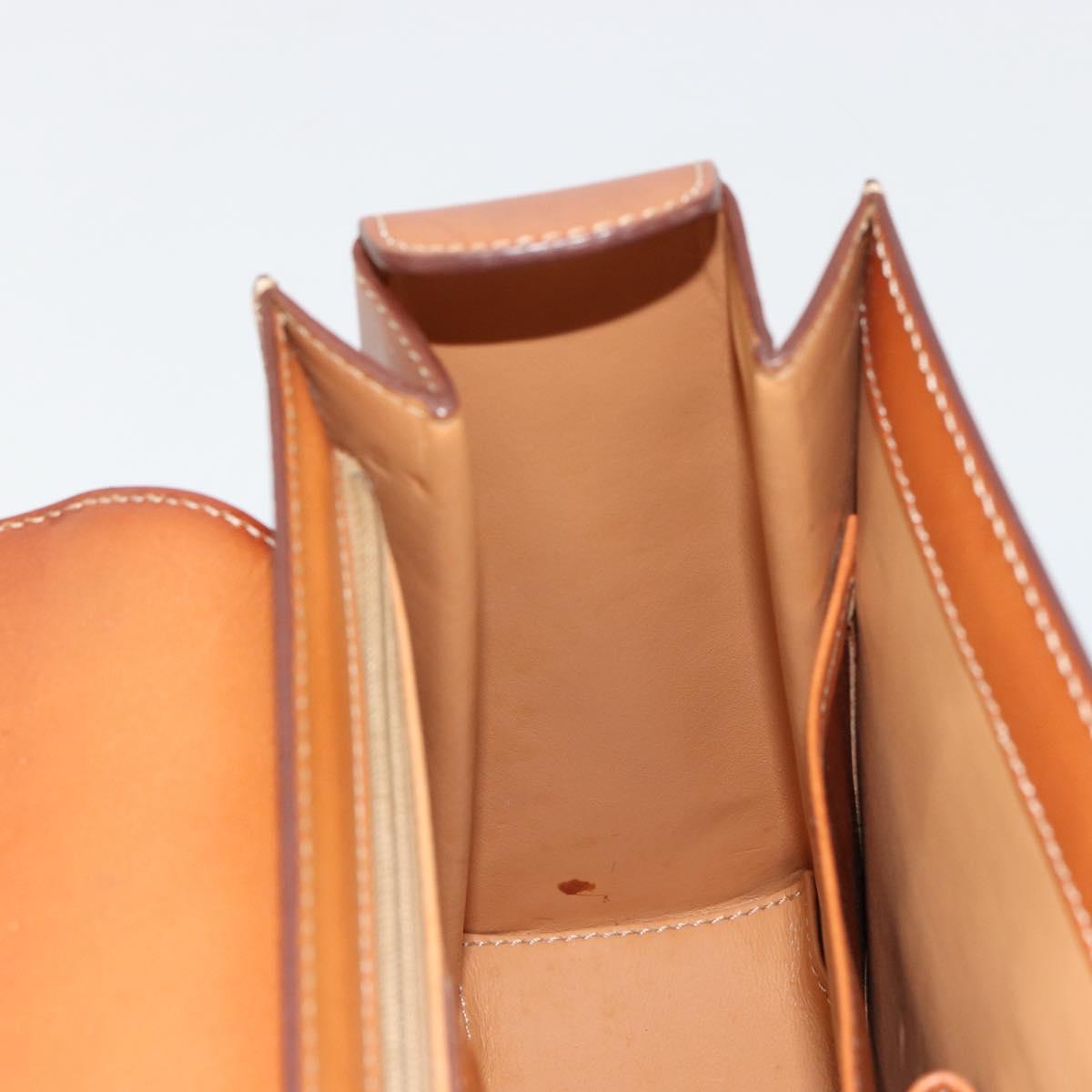 CELINE Macadam Canvas Hand Bag PVC Leather Gold Brown Auth mr2441