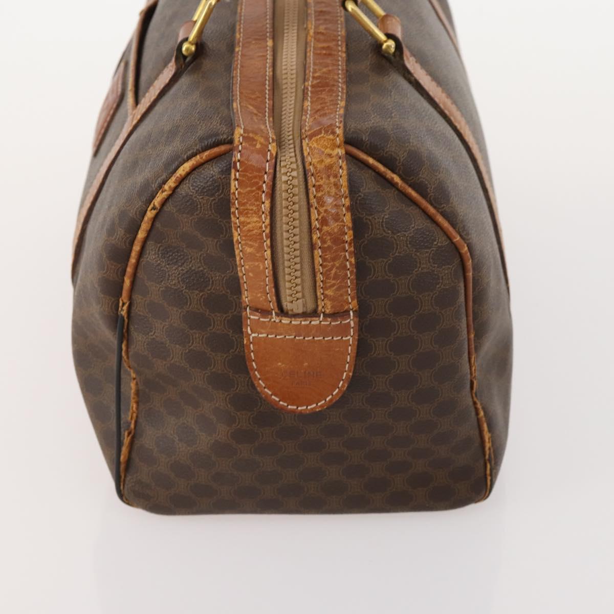 CELINE Macadam Canvas Boston Bag PVC Leather 3 Set Brown Auth mr2452