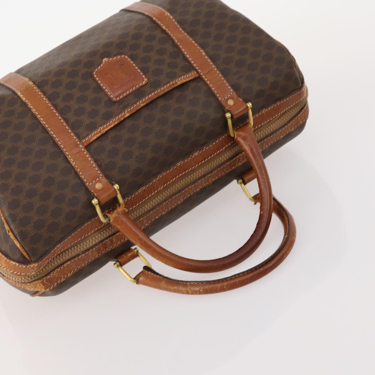 CELINE Macadam Canvas Boston Bag PVC Leather 3 Set Brown Auth mr2452