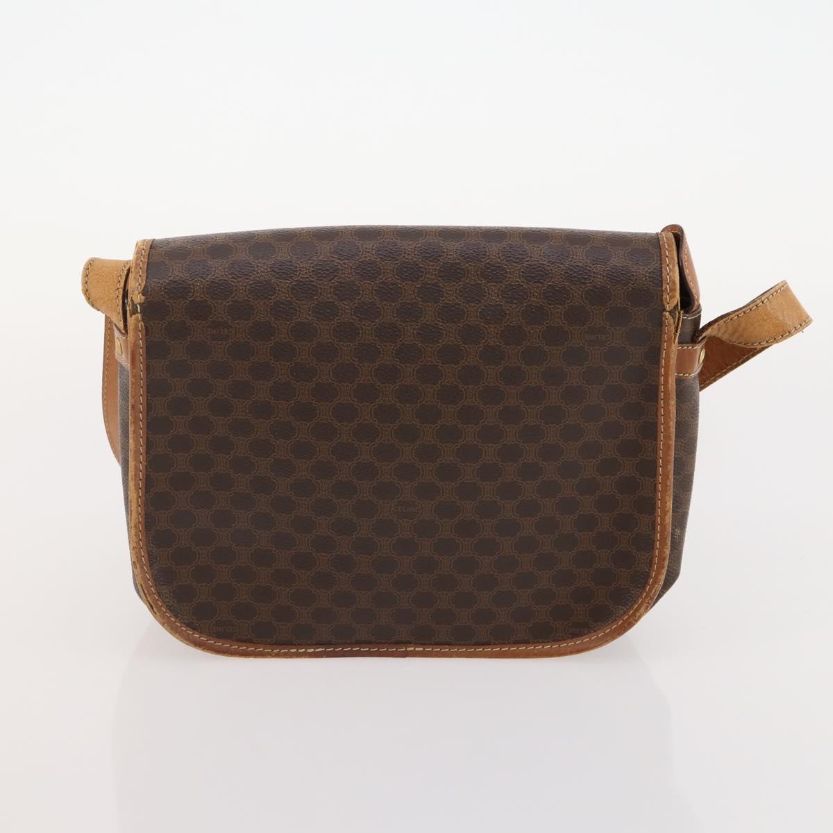 CELINE Macadam Canvas Boston Bag PVC Leather 3 Set Brown Auth mr2452