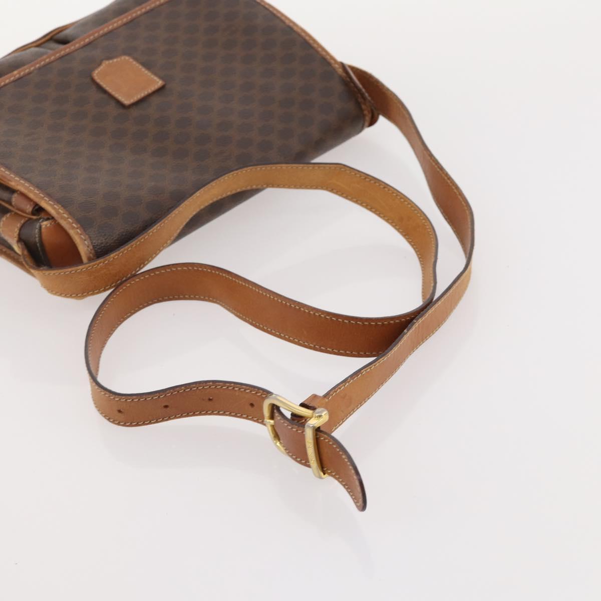 CELINE Macadam Canvas Boston Bag PVC Leather 3 Set Brown Auth mr2452