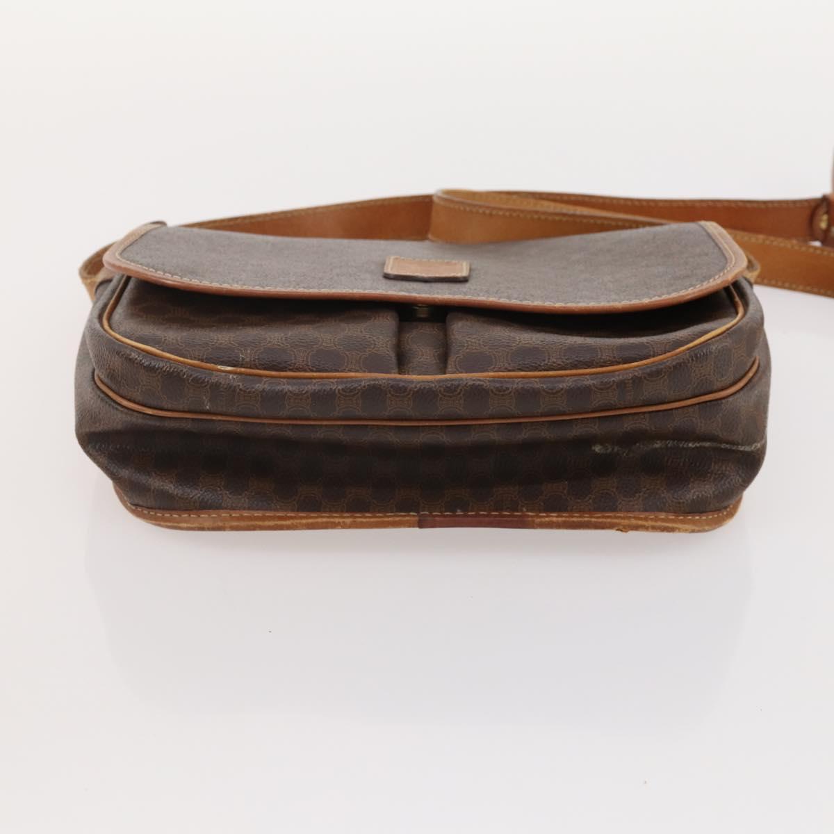 CELINE Macadam Canvas Boston Bag PVC Leather 3 Set Brown Auth mr2452